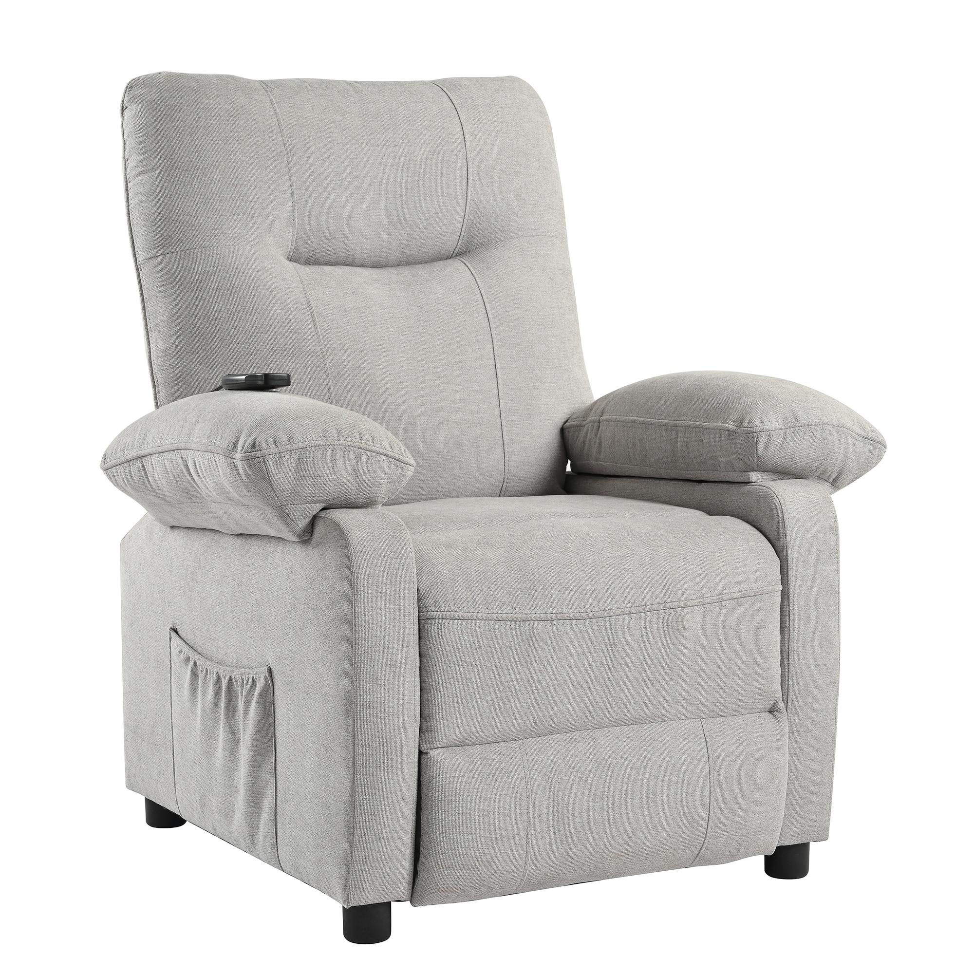 Sumyeg AL-W60624836 Recliner Chair with Message and Heater Gray Polyester Upholstered Recliner