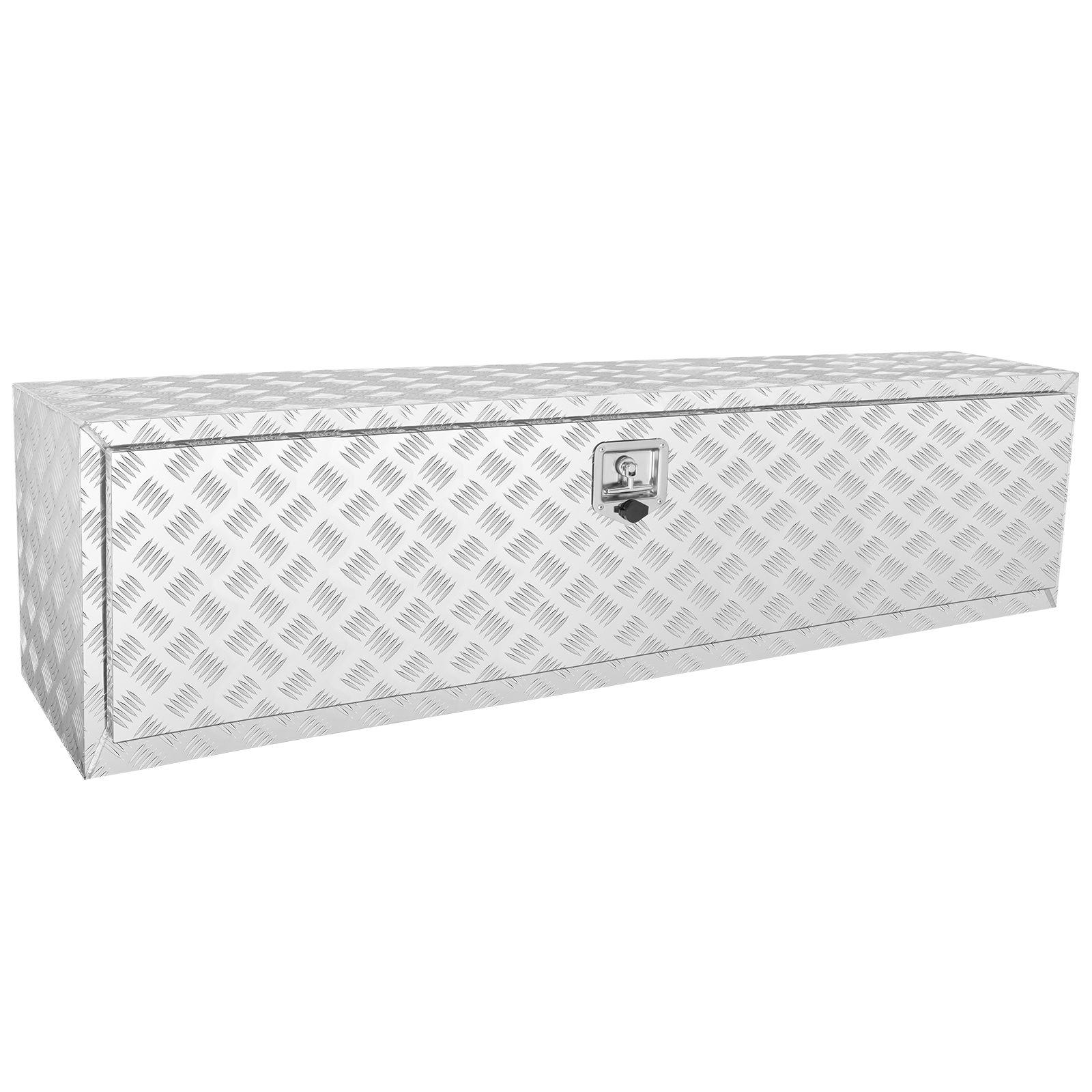 VEVOR SCCDK601718I02890V0 Underbody Truck Box  60in×17in×18in Pickup Storage Box  Heavy Duty Aluminum Diamond Plate Tool Box with Lock and Keys  Waterproof Trailer Storage Box with T-Handle Latch for Truck  Van  Trailer