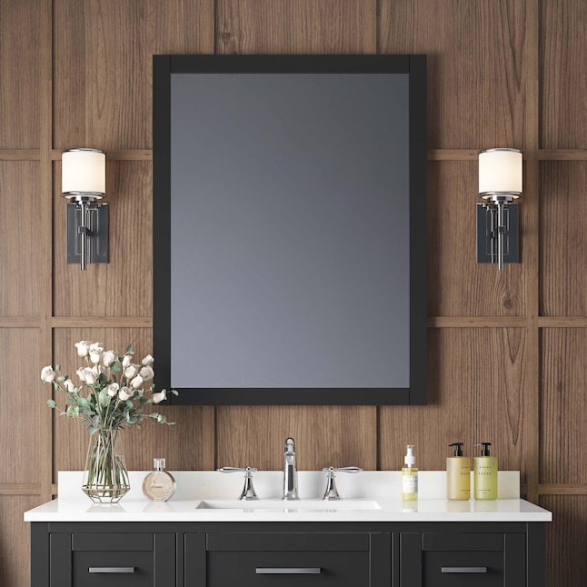 Ove Decors Tahoe 28 In W X 36 H Espresso Rectangular Framed Bathroom Mirror The Mirrors Department At Com - Best Brand Bathroom Mirrors