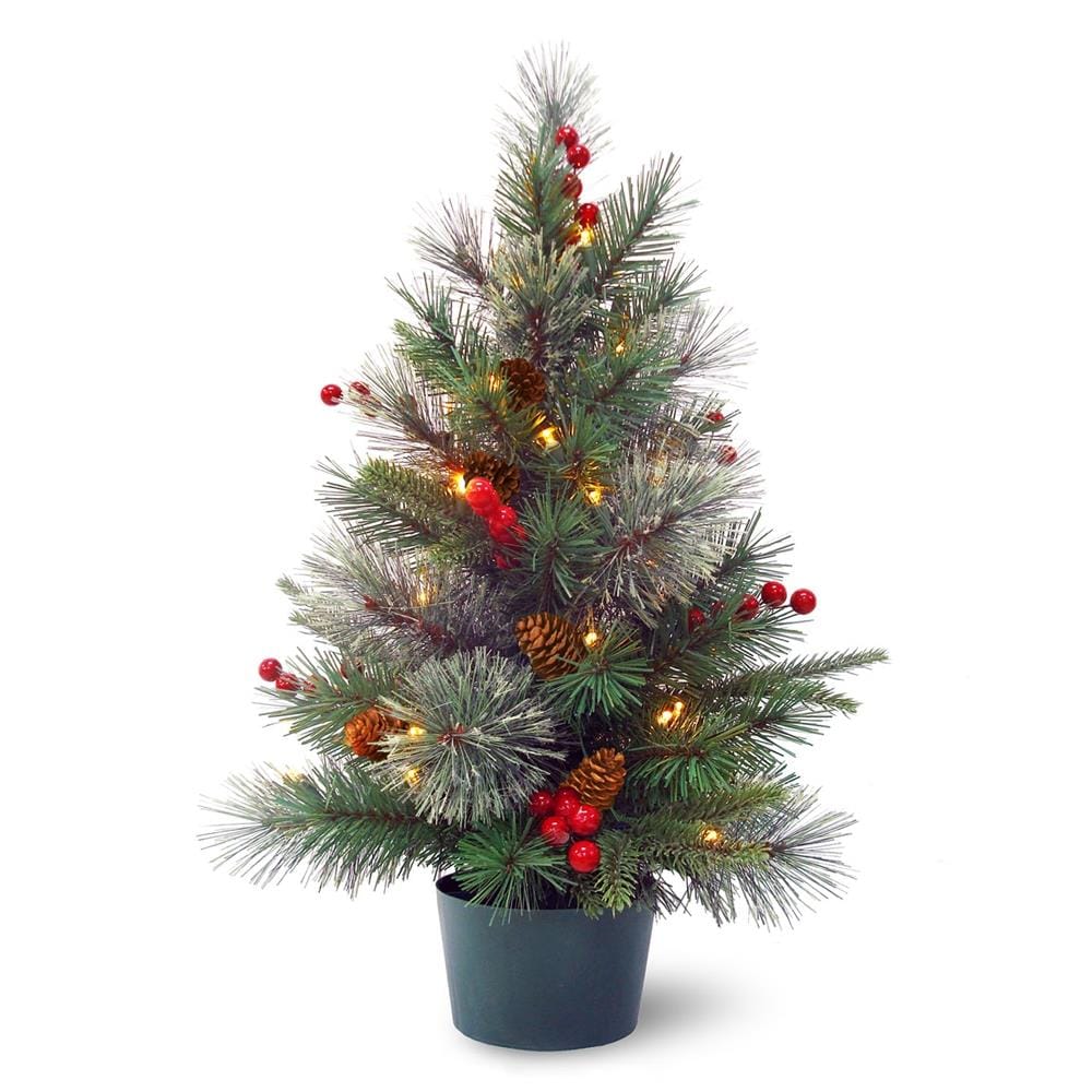 2ft Artificial Christmas Tree With Mini Clear Lights Home Decor Prelit Light 