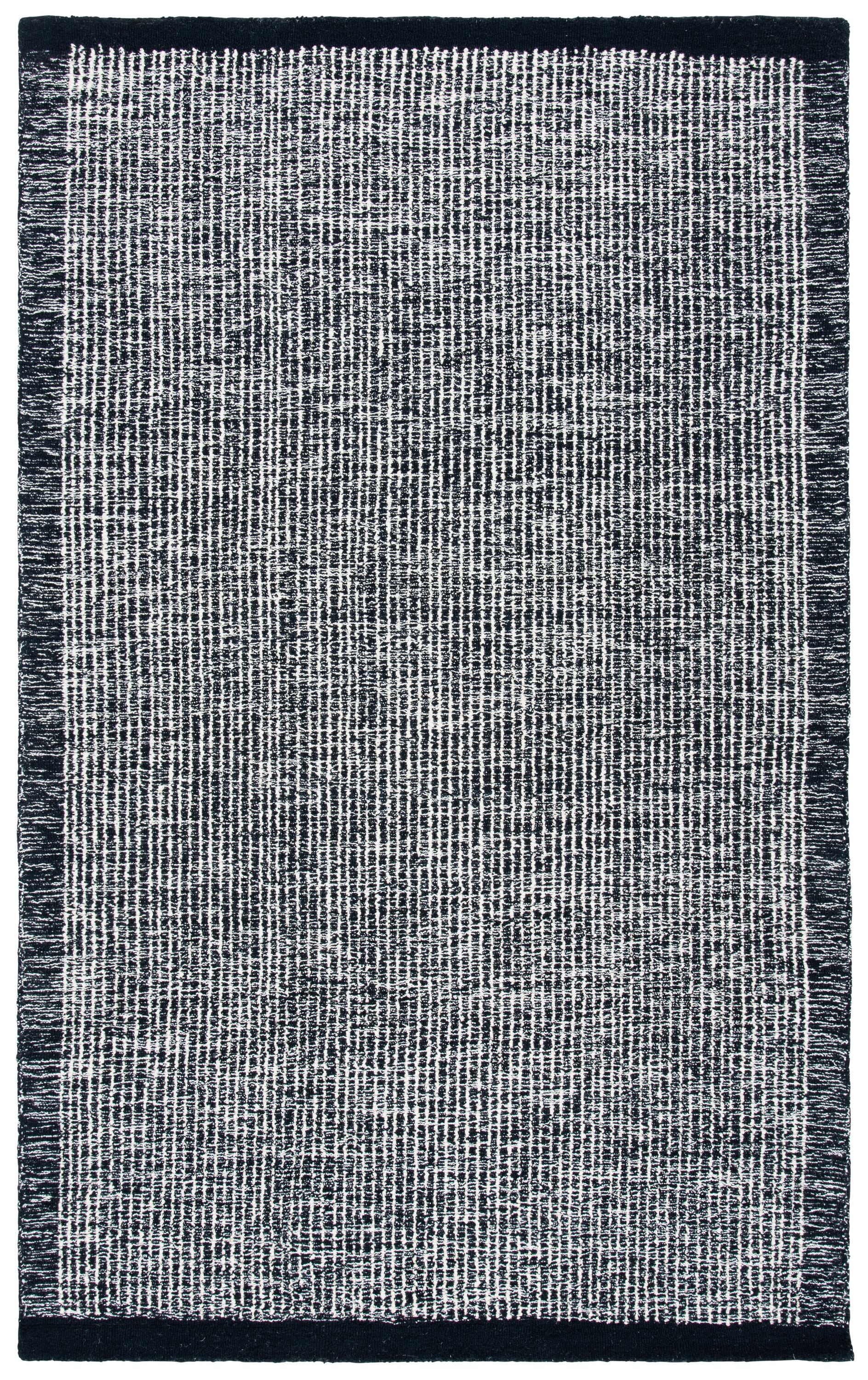 Safavieh MET151Z-3 Metro Gieneke 3 x 5 (ft) Tufted Wool Ivory/Black Rectangular Indoor Border Bohemian/Eclectic Throw rug