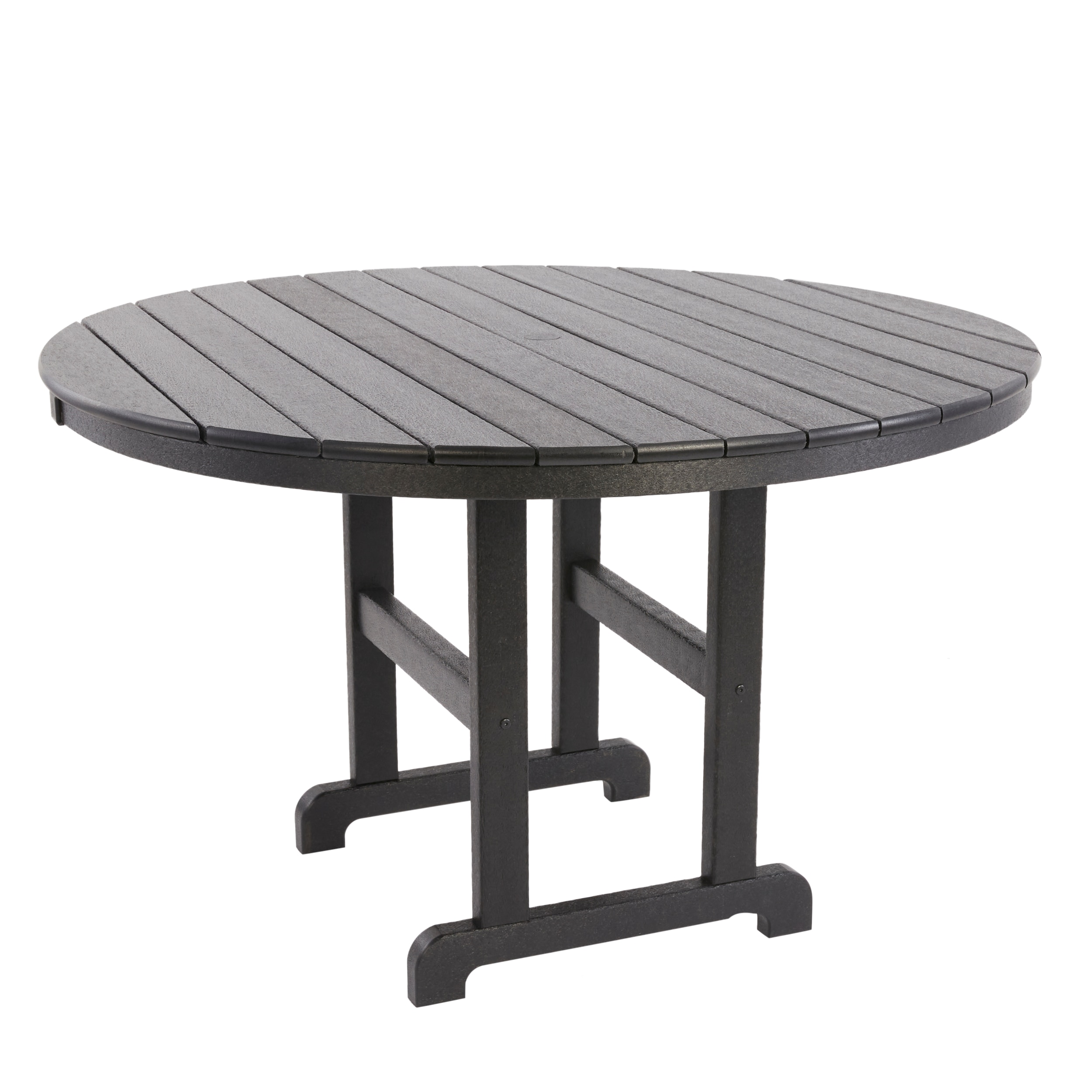 Charcoal Black Recycled Plastic 4-Person Round Dining Set
