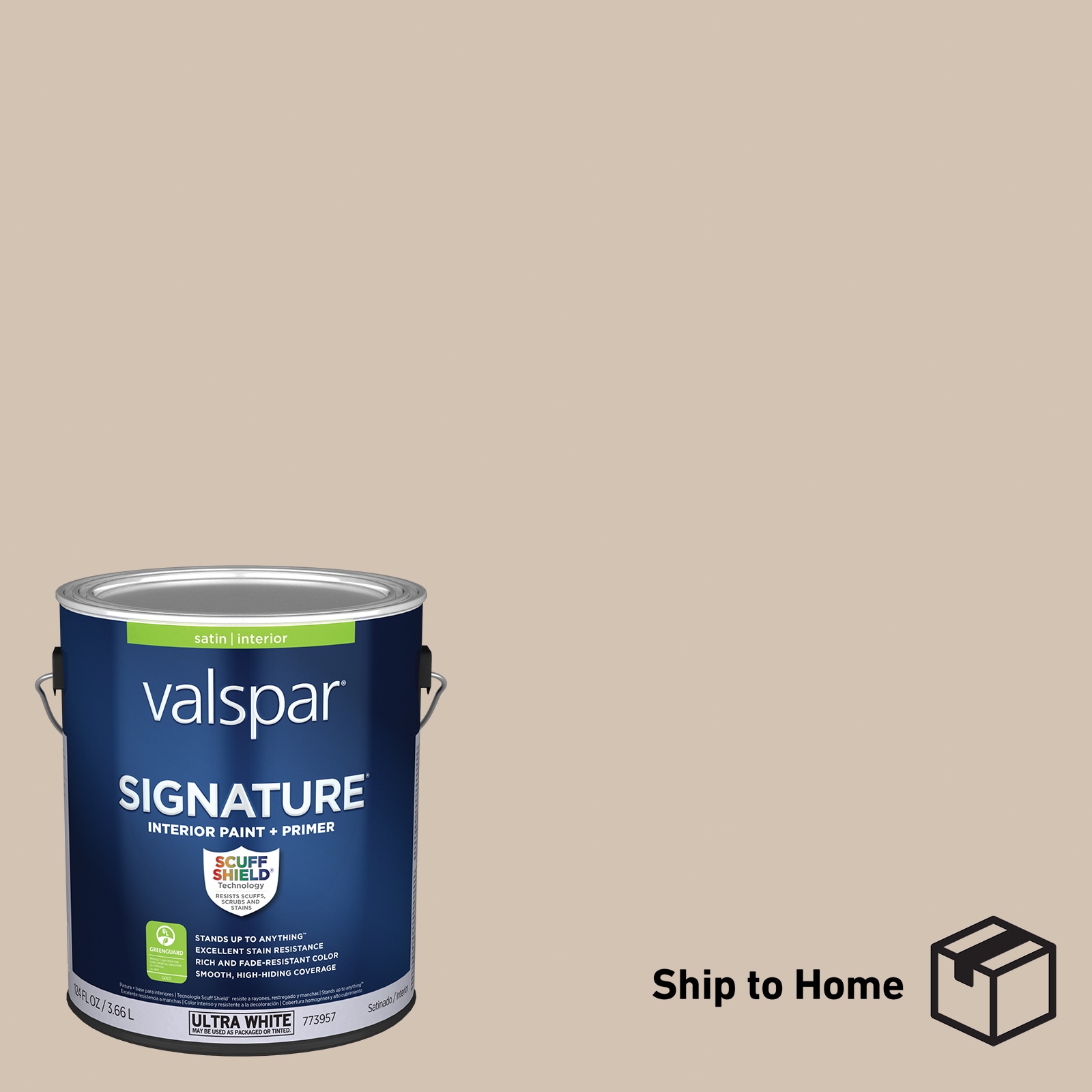 Valspar HGSW3117-2636541 Signature Satin Sand Dollar HGSW3117 Latex Interior Paint Paint + Primer ( 1-gallon )