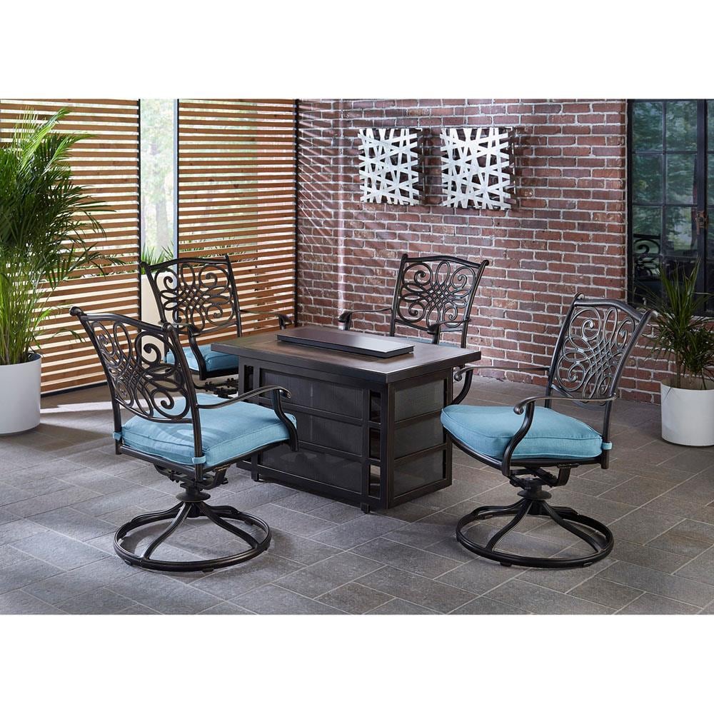 Hanover TRAD5PCRECSW4FP-BLU Patio-Conversation-Sets - View #16