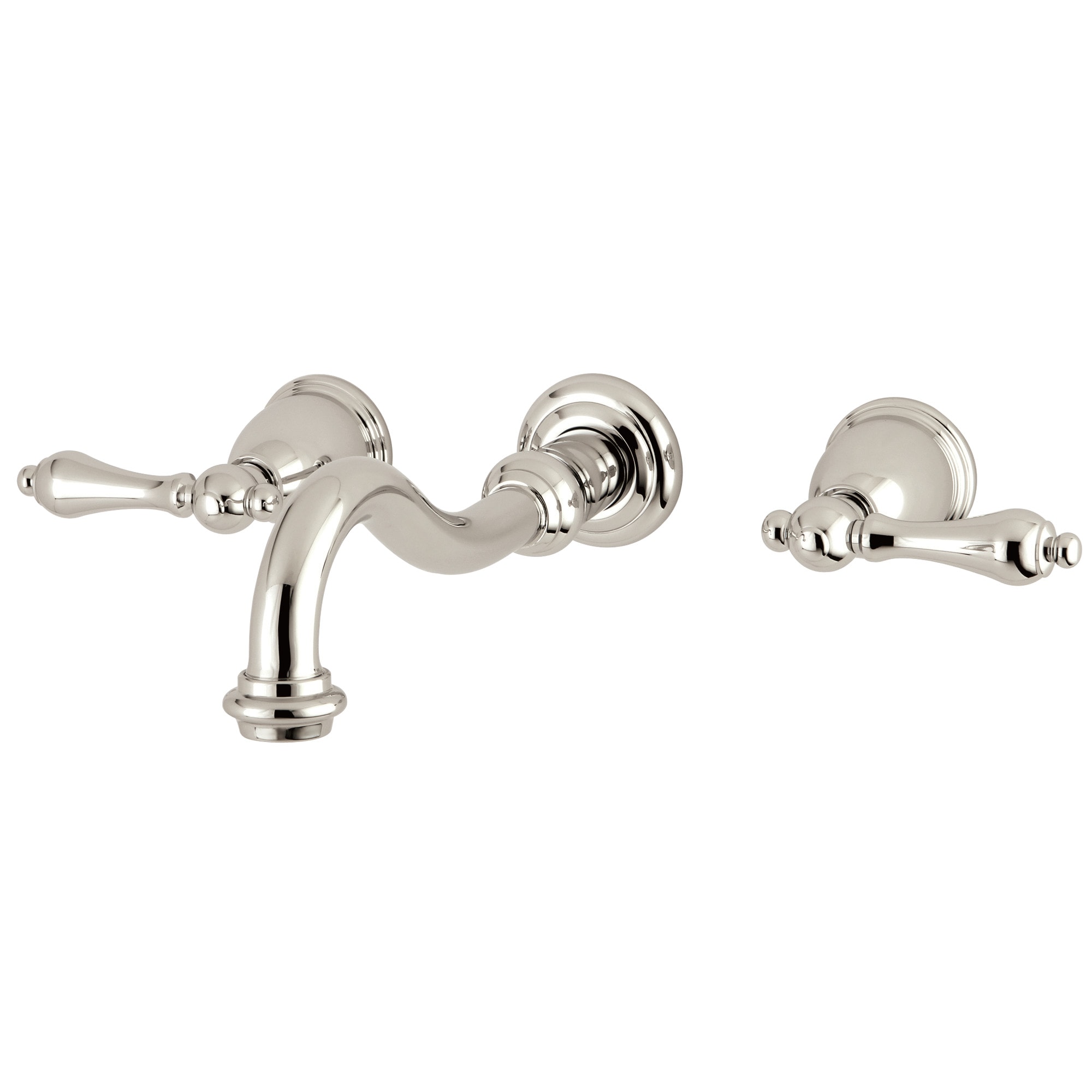 Kingston Brass WLKS3026AL Restoration Polished nickel 2-handle Wall-mount Low-arc Bathtub Faucet ( Valve Included )
