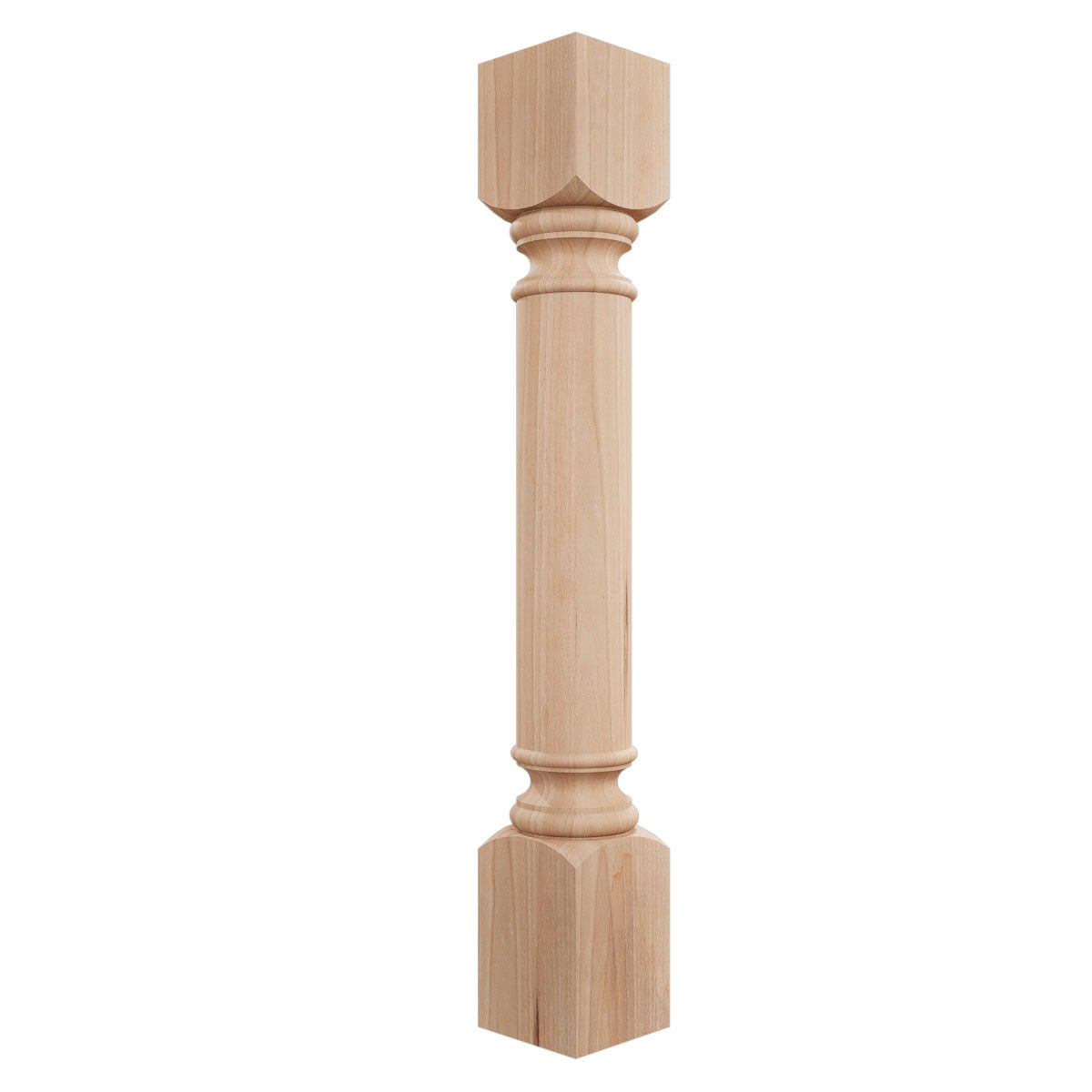 Ekena Millwork COL05X05X35TRCH Traditional Cabinet Column 3-Feet x 5-Inches Unfinished Cherry Wood Fluted Square Column