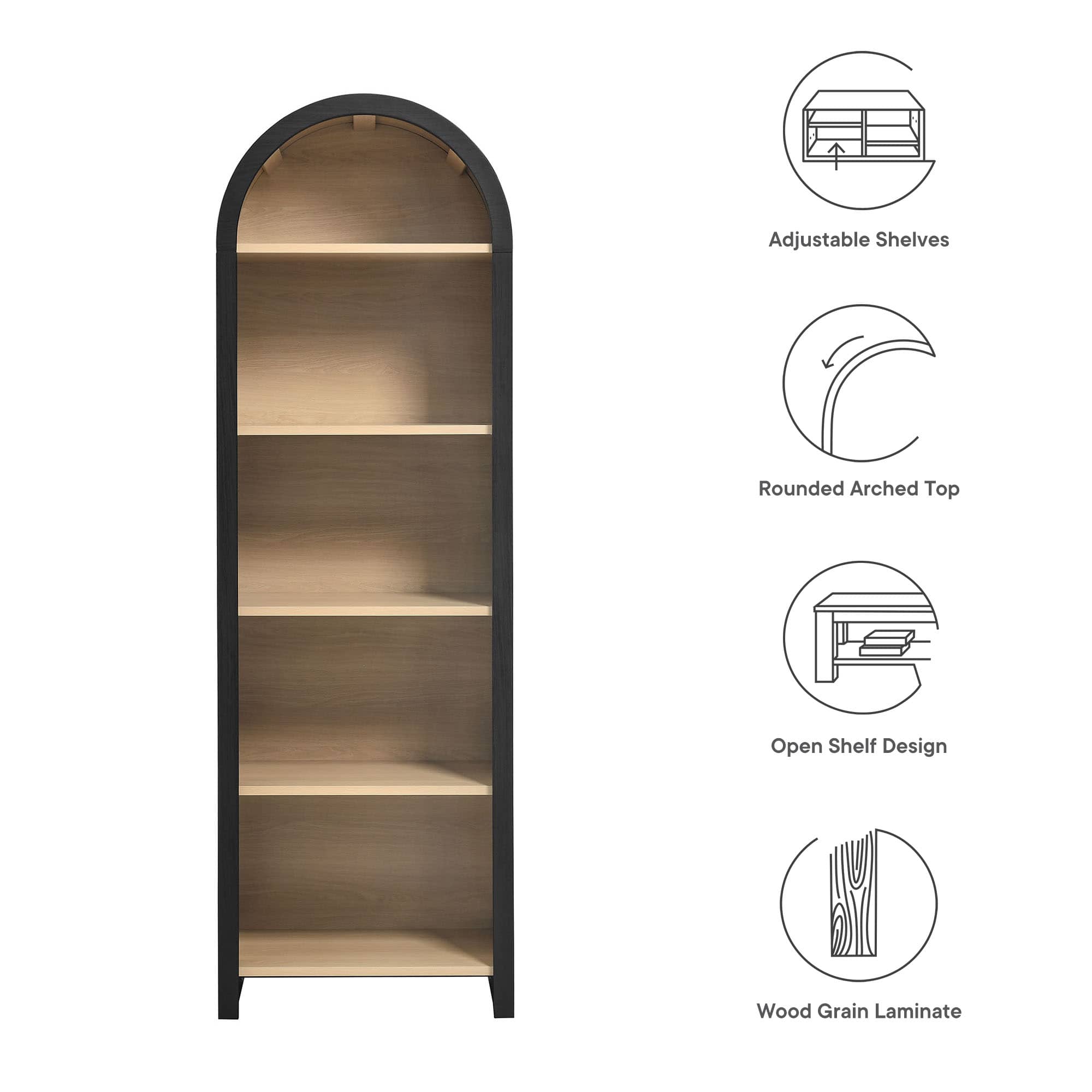 Modway EEI-7201-BLK-OAK bookcases - View #2