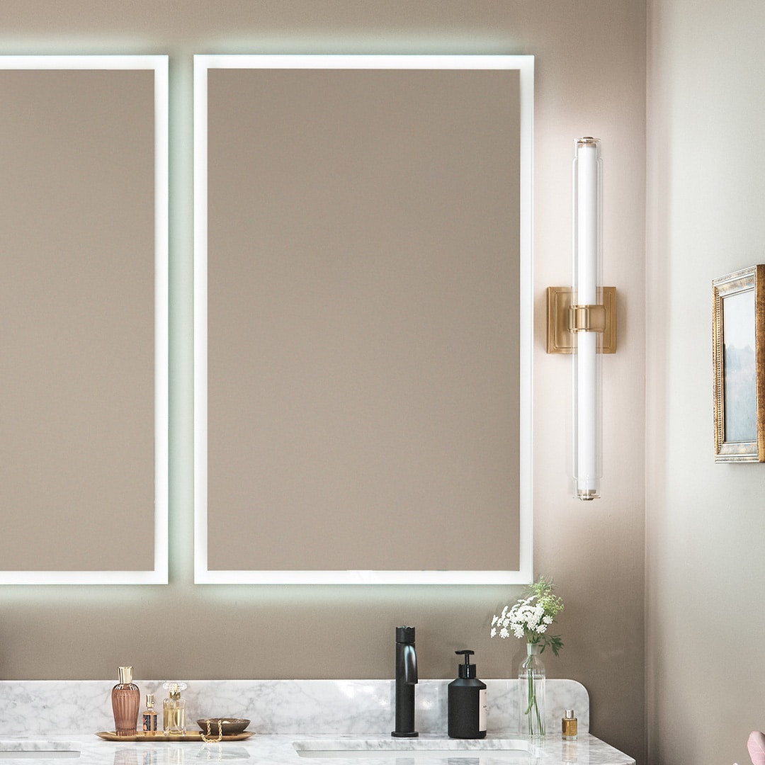 Kichler Laurene 26.5-in 1 Light Gold Integrated LED Modern/contemporary Bathroom Vanity light bar