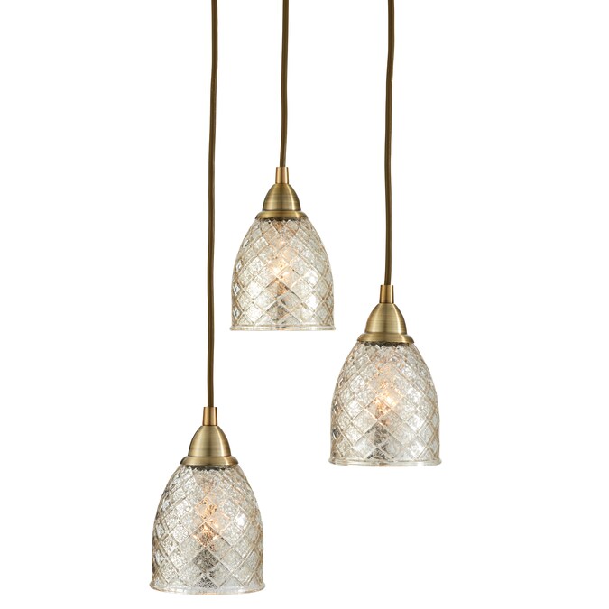 Allen Roth Lynlore Old Brass French, Mercury Glass Pendant Light Shades