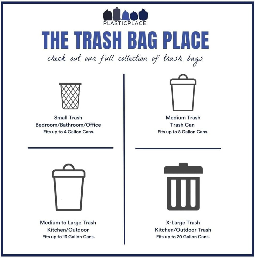  Plasticplace 56 Gallon Trash Bags 2.5 Mil Black