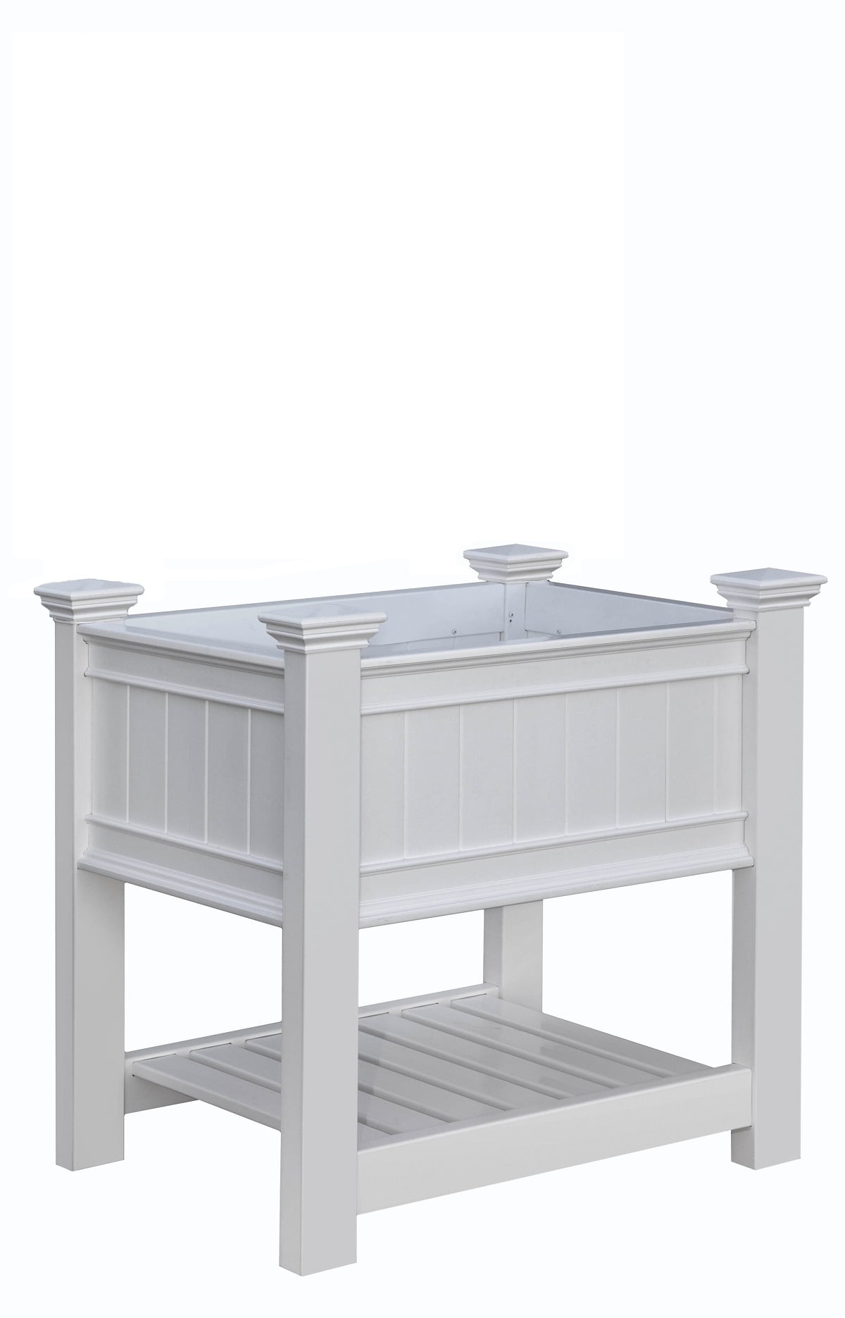 Vita VA68211 Rectangle 23.88-in W Large White PVC vinyl Outdoor Raised planter box