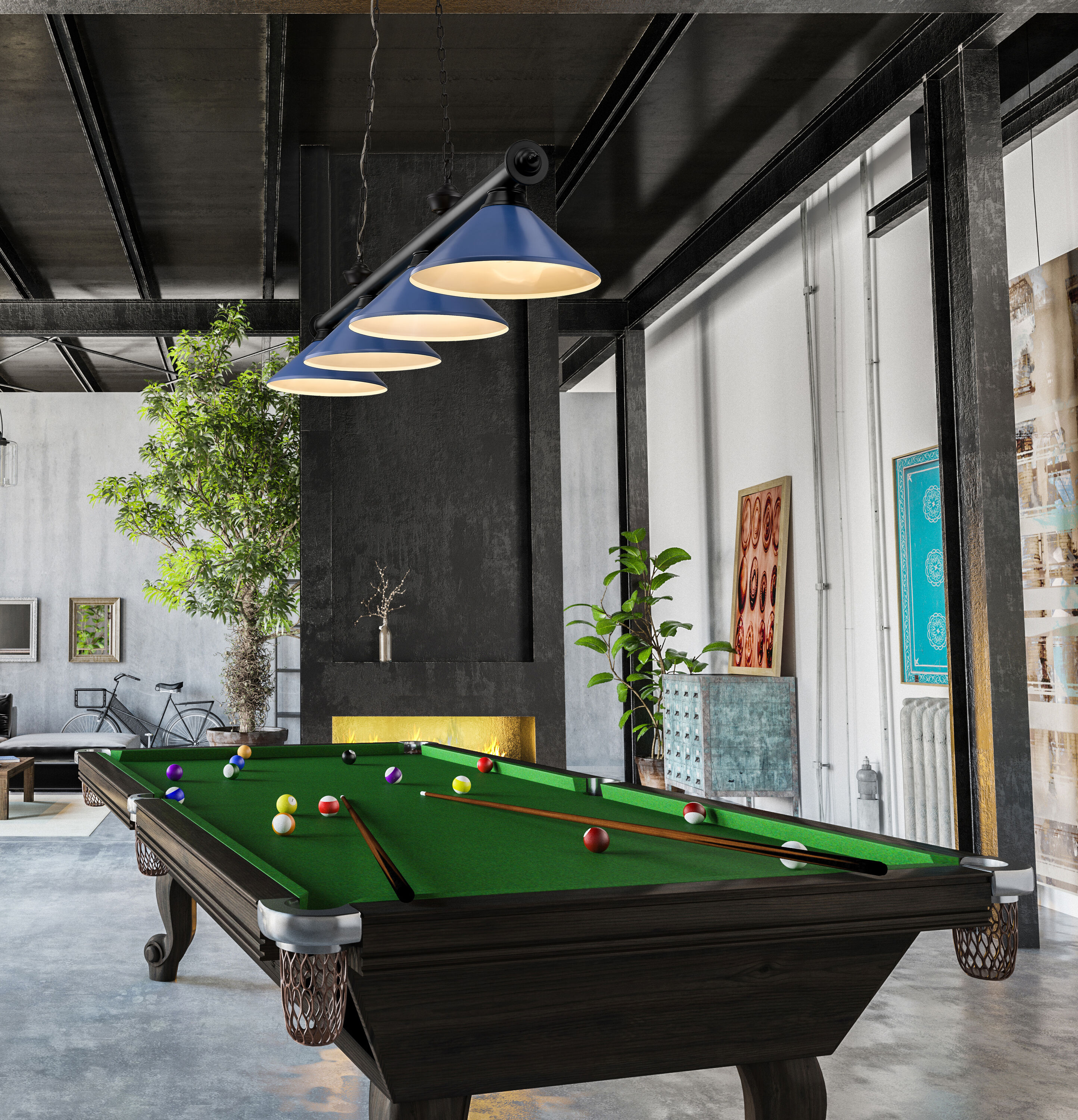 Z-Lite 2306-4MB-MNB Pool-Table-Lighting - View #7