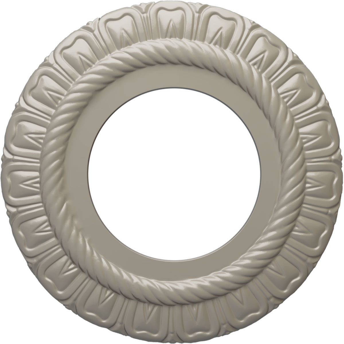 Ekena Millwork CM09CLPWS Claremont 9-in W x 9-in L Painted Pearl White Polyurethane Whole Ceiling Medallion