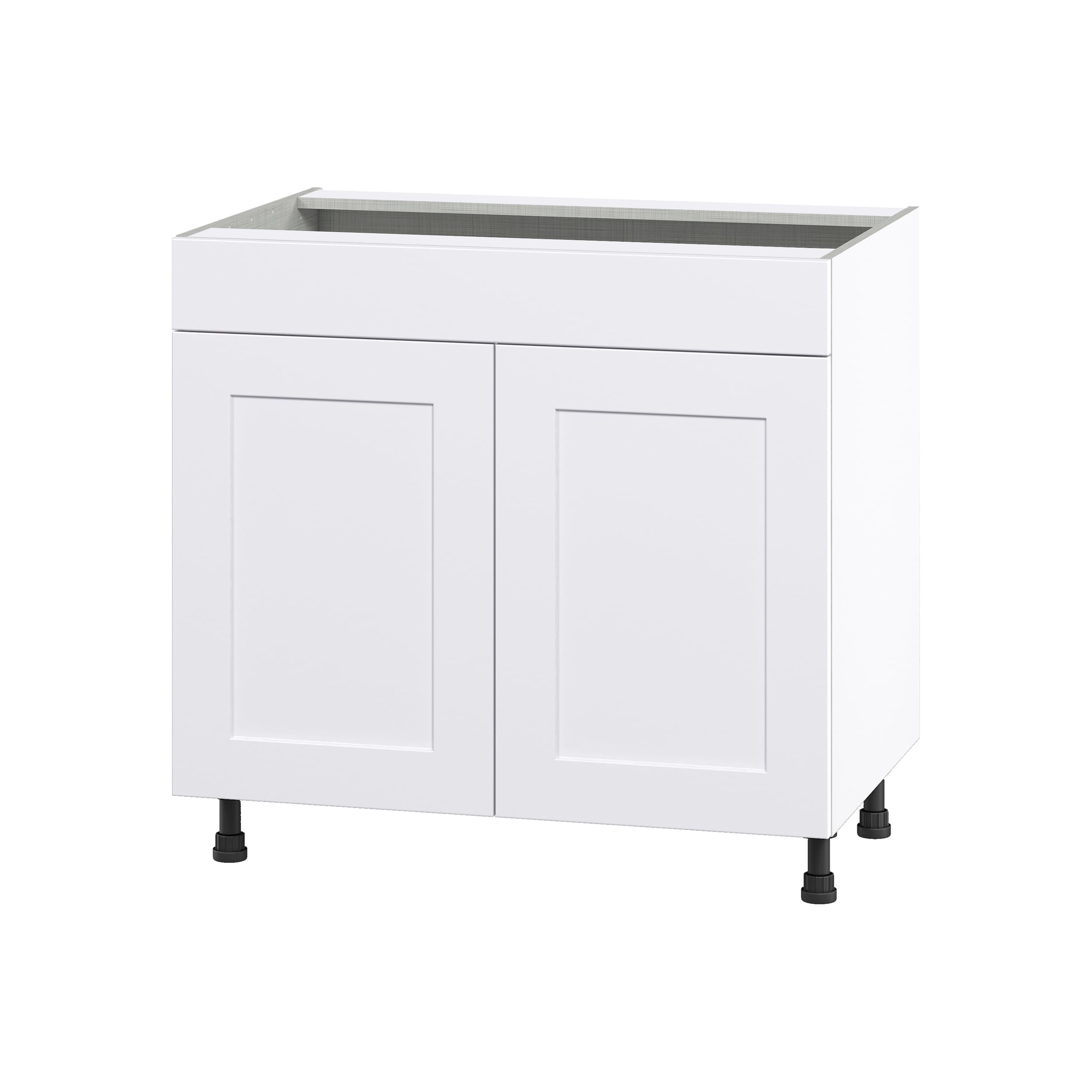 Hugo&Borg Jolie 24-in W x 34.5-in H x 24-in D Warm White 1-Drawer Base Fully Assembled Cabinet (Flat Panel Shaker Style)