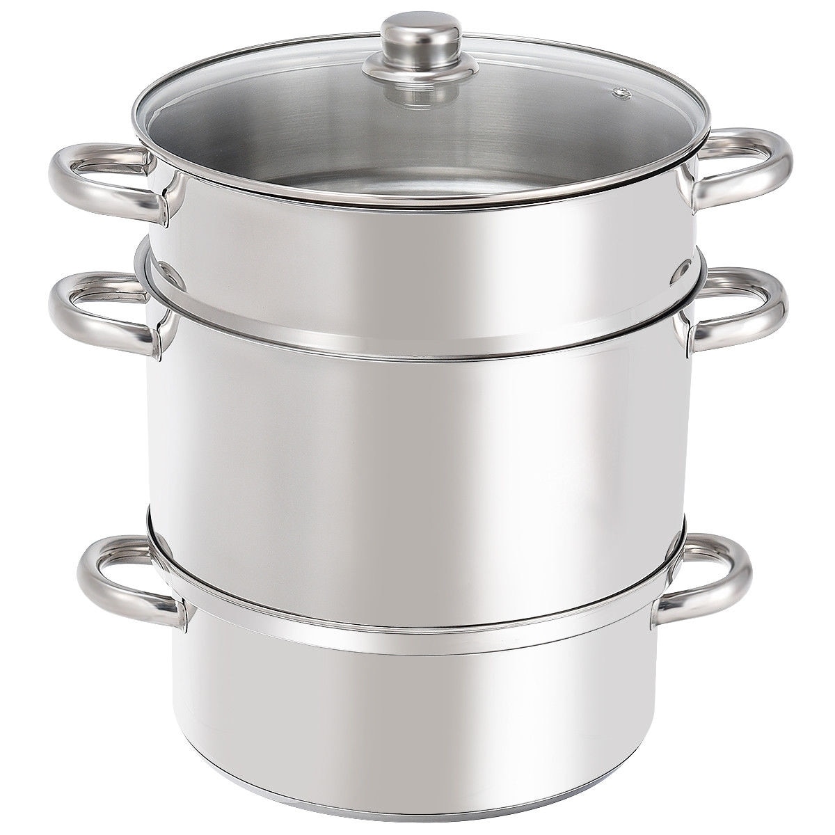 CASAINC CA-HYC7LSK 3-Piece 12-in Stainless Steel Cooking Pan with Lid