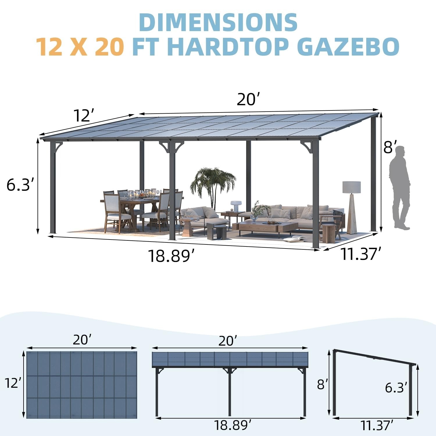AECOJOY 16403BK-LS01 Wood-Resin-Gazebos - View #6
