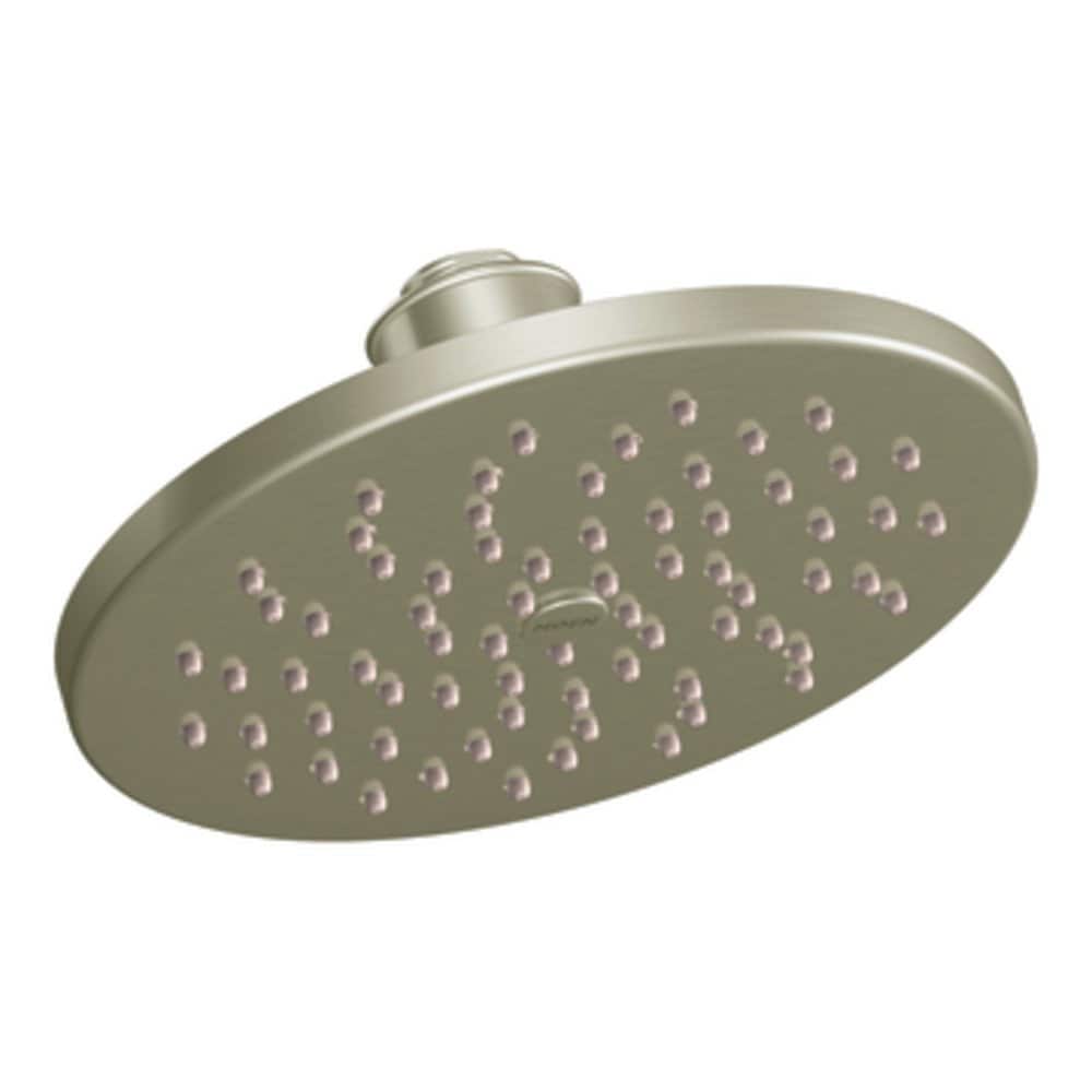 Moen S6360BN 1.0 -Spray Brushed nickel 8.0-in Round Fixed Rain Shower Head 2.5 GPM
