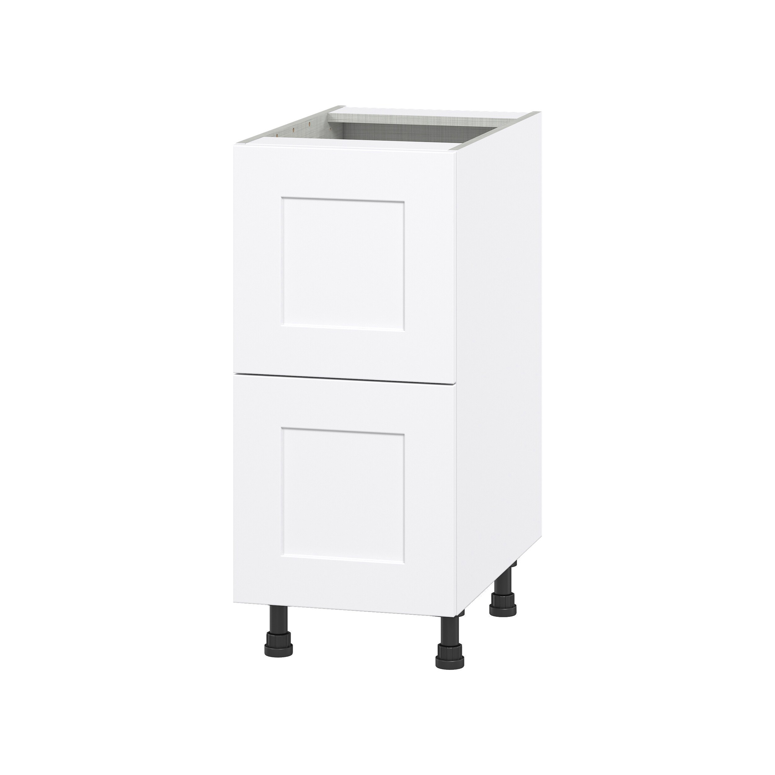 Hugo&Borg Jolie 15-in W x 34.5-in H x 24-in D Warm White 2-Drawer Base Fully Assembled Cabinet