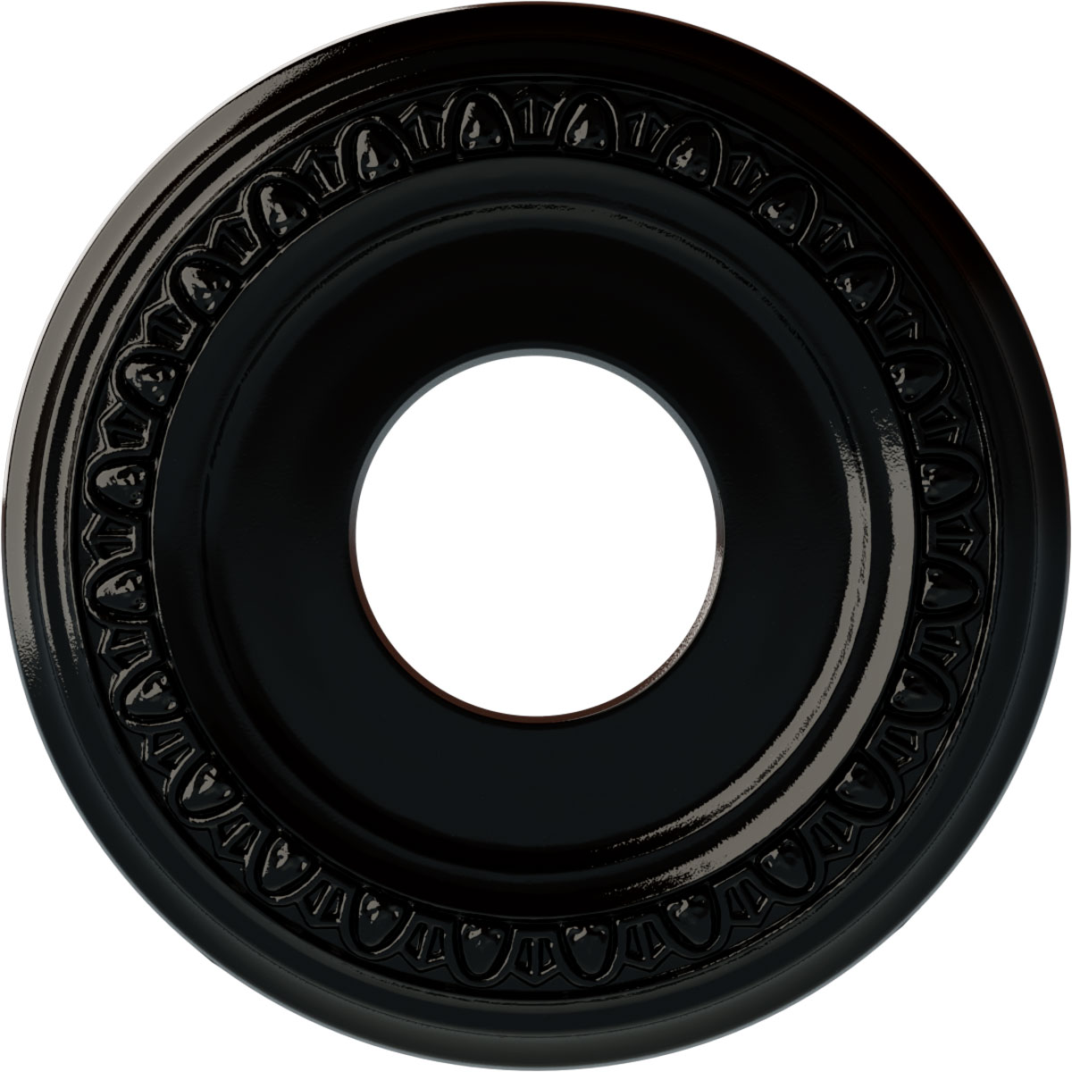 Ekena Millwork CM12JABPS Jackson 12.25-in W x 12.25-in L Painted Black Pearl Polyurethane Whole Ceiling Medallion
