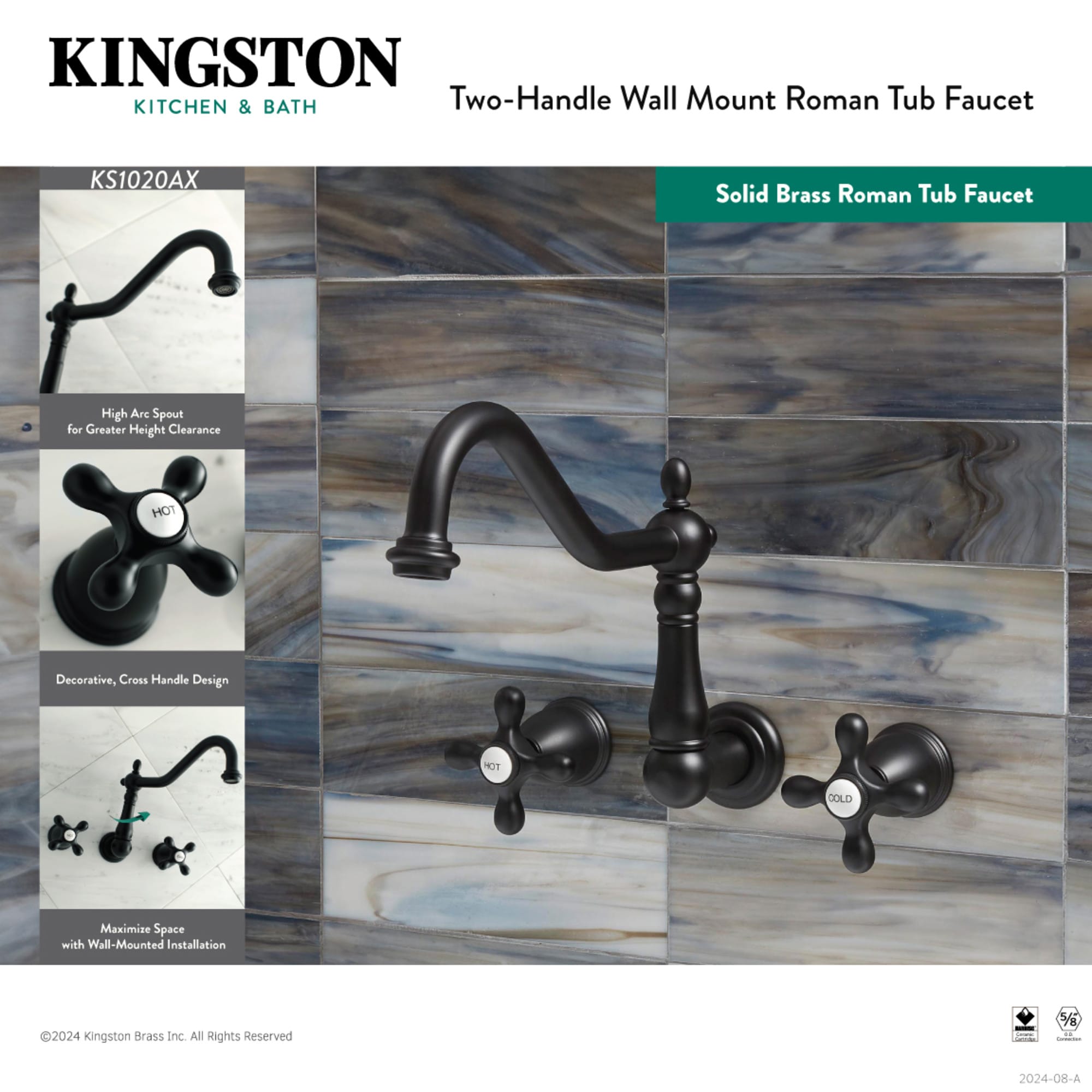 Kingston Brass WLKS1028AX Roman-Tub-Faucets - View #4