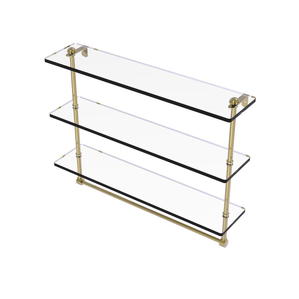 Allied Brass RC-5/16TB-UNL Unlacquered Brass 3 -Tier Wall mount Bathroom Shelf ( 16-in x 18-in x 5-in )
