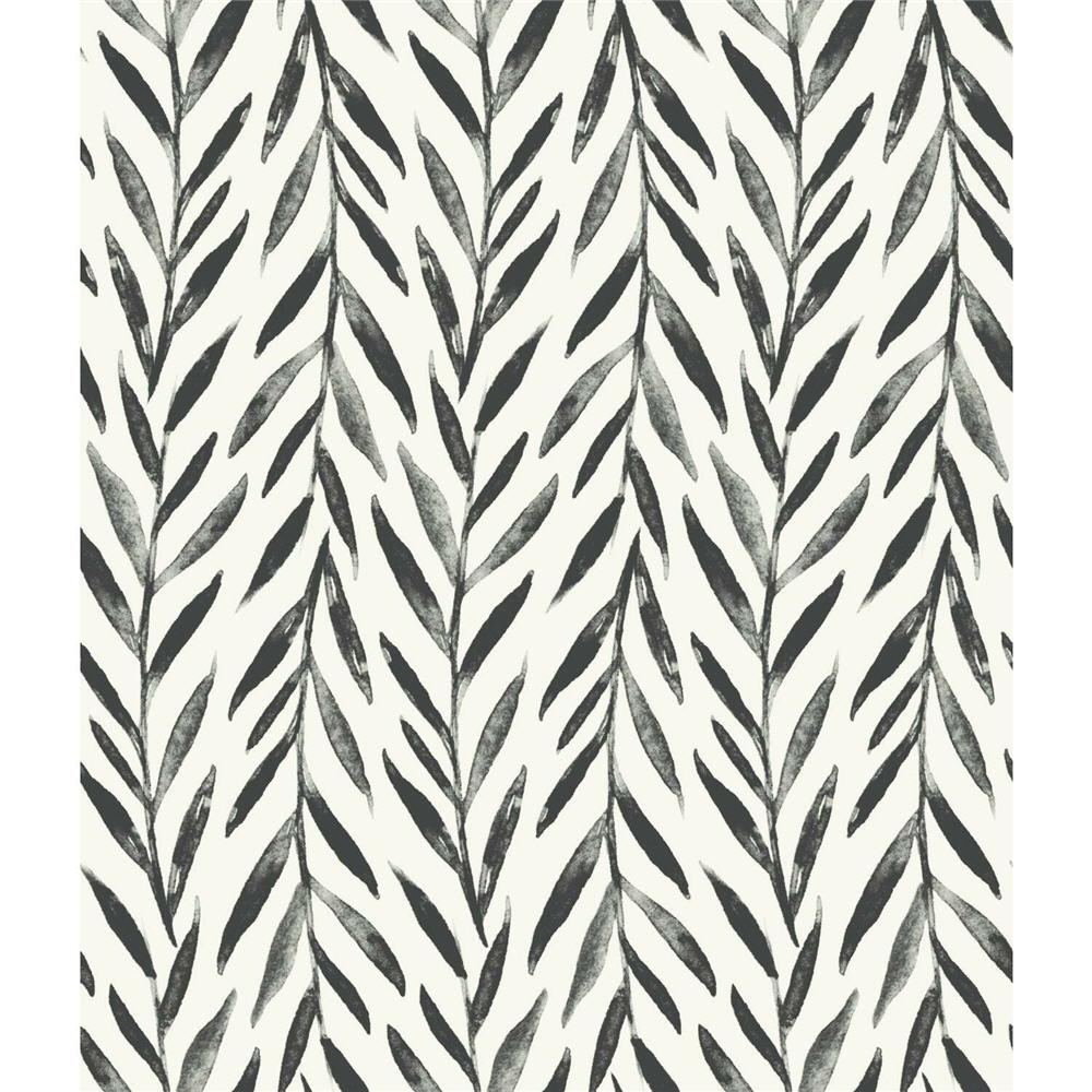 Magnolia Home MK1136 56-sq ft Black Paper Floral Prepasted Soak and Hang Wallpaper