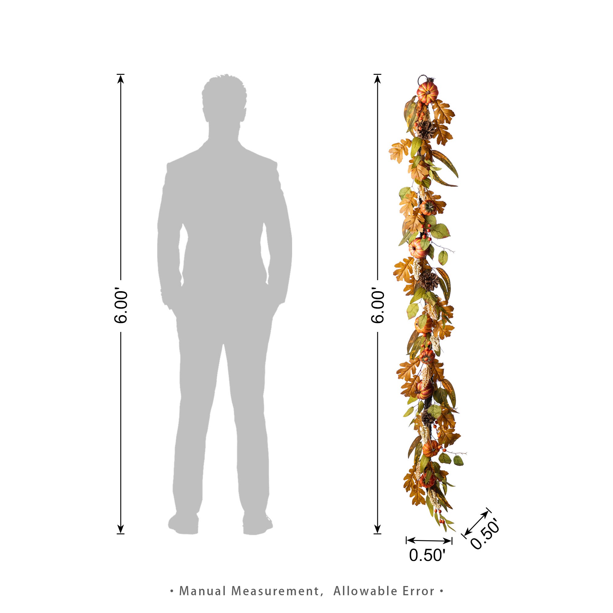 Glitzhome 2019500035 Artificial-Thanksgiving-Wreaths - View #3