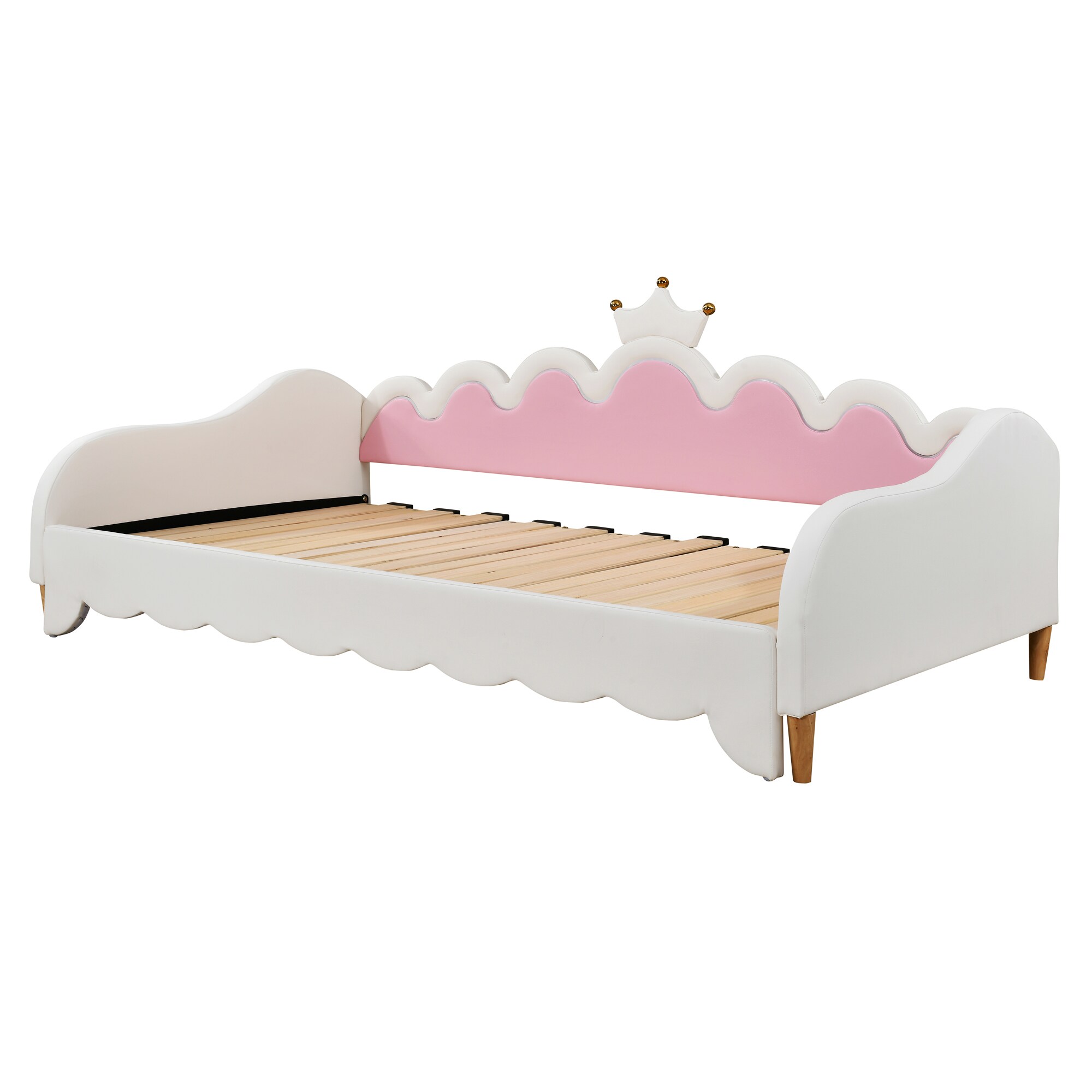 Tinyhomie Twin Extending Daybed with LED Lights Modern Upholstered ...