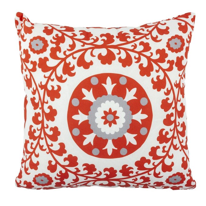 Red Gray Square Throw Pillow, Red Outdoor Throw Pillows