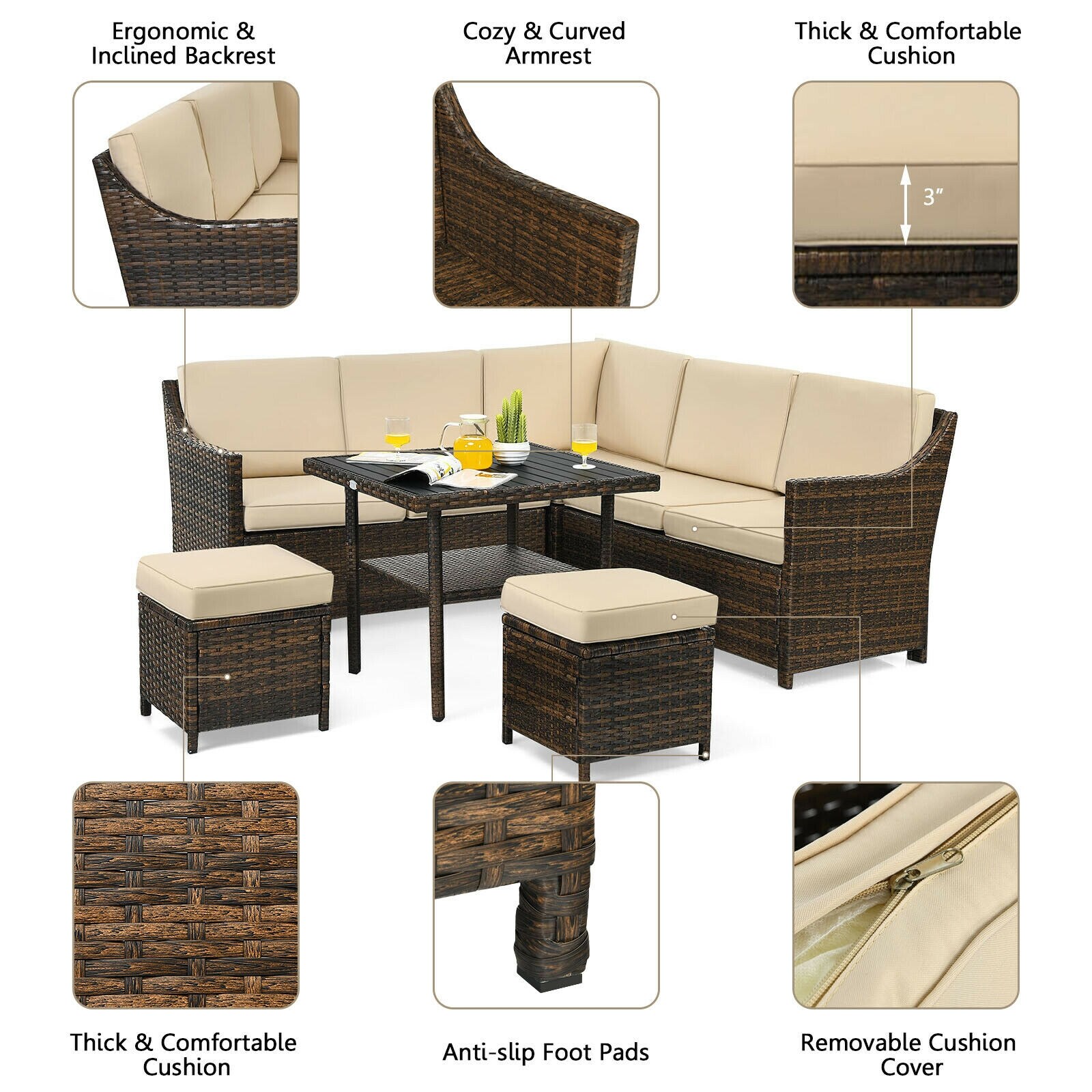 Forclover HBV-HW669 Patio-Conversation-Sets - View #8
