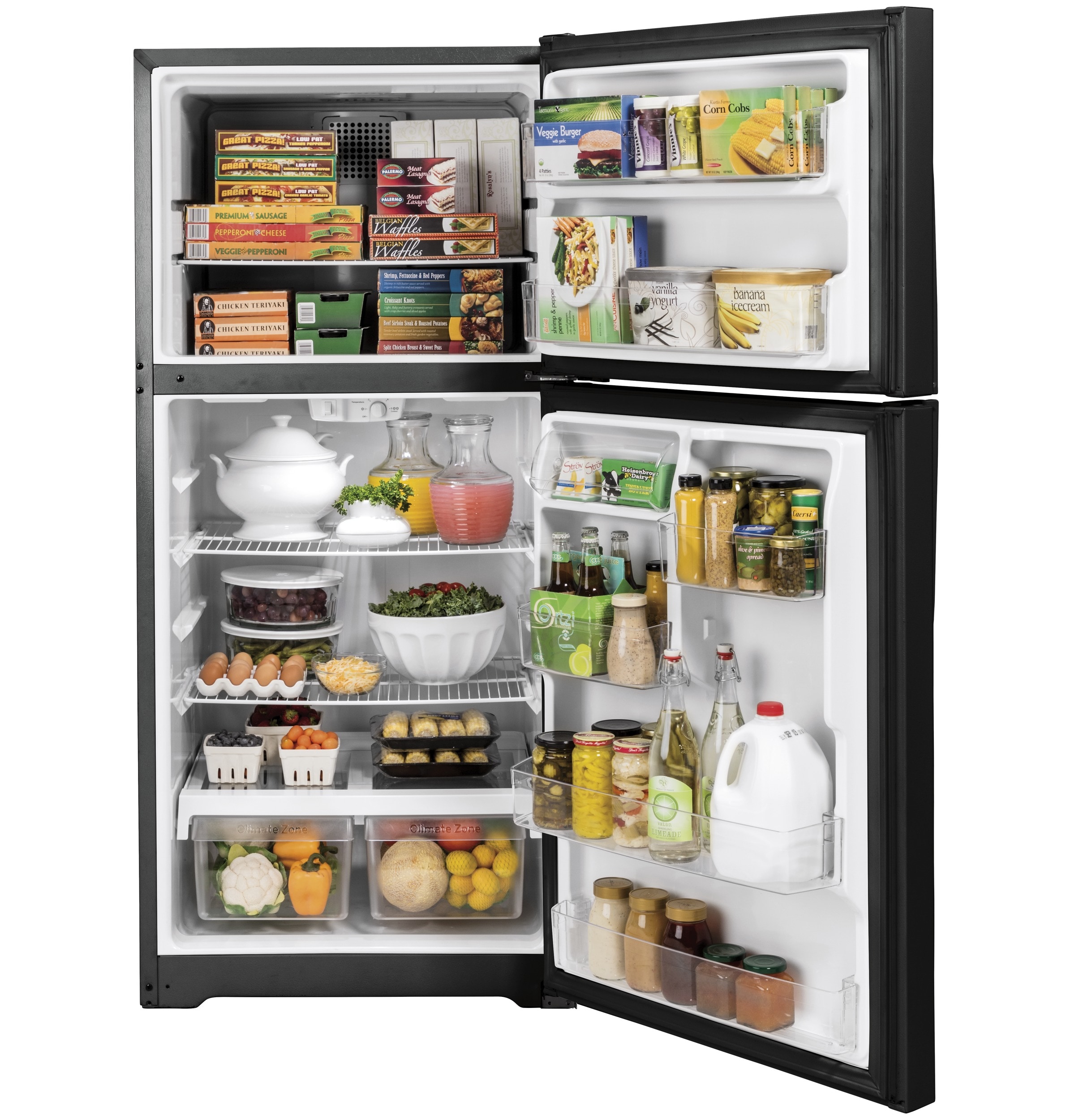 ge garage ready 19.1 cu ft top freezer refrigerator black