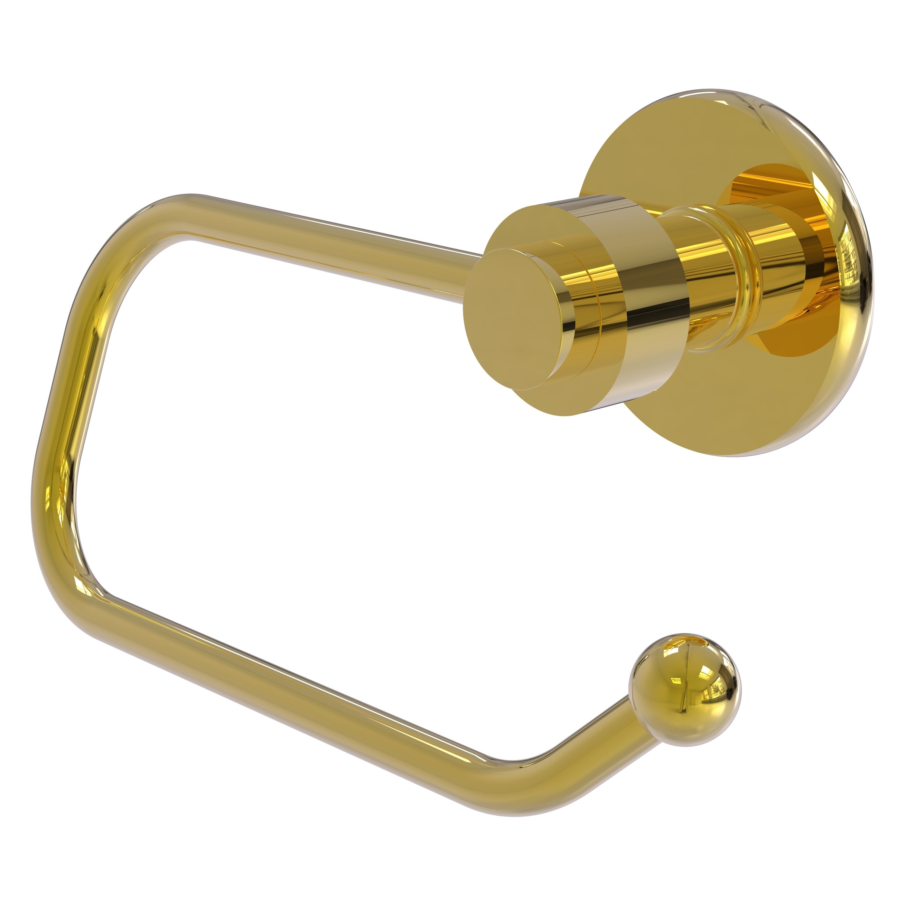 Allied Brass 924E-PB Mercury Polished Brass Wall mount Single post Toilet Paper Holder 1 -Rolls with Storage