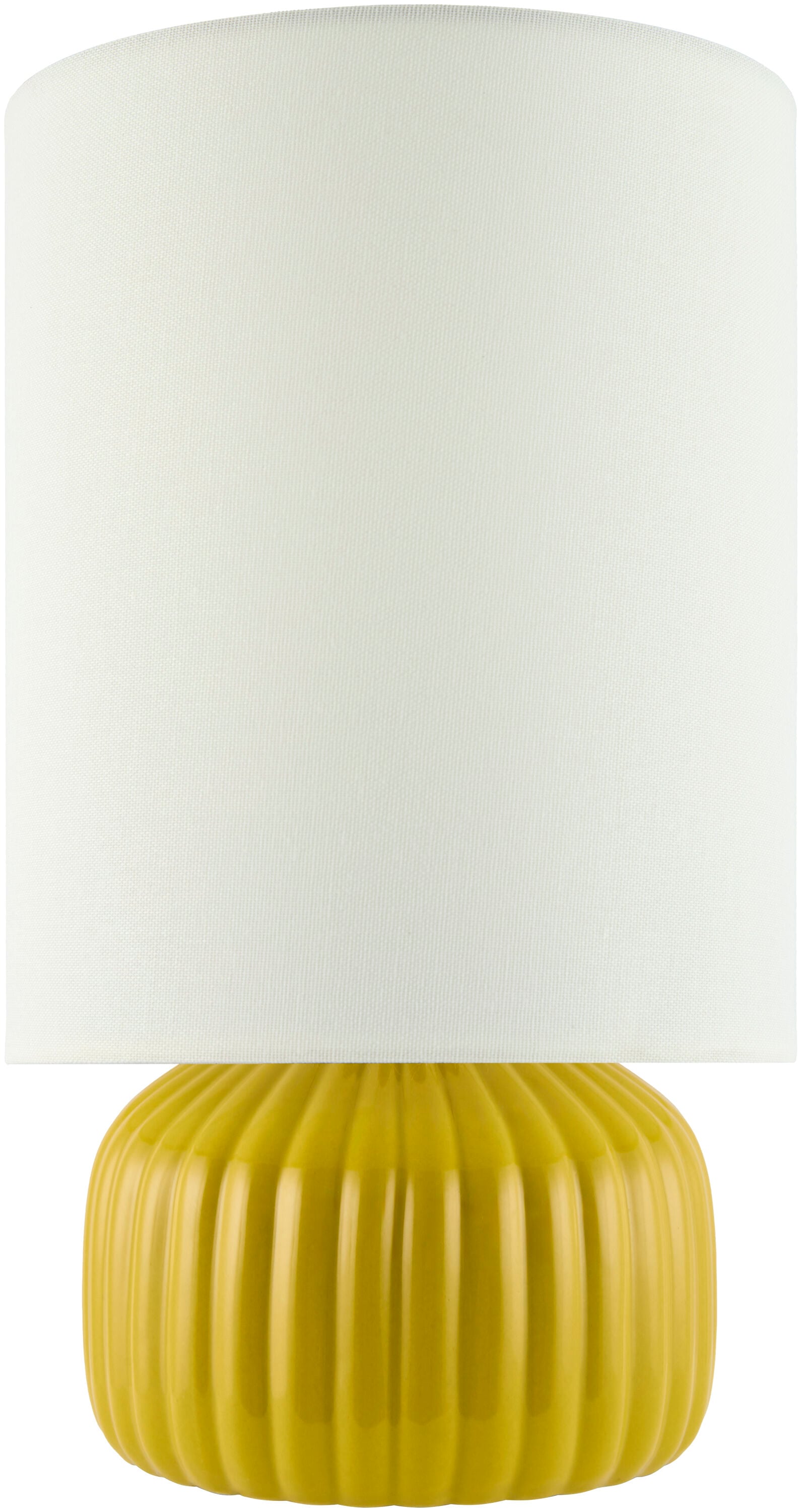 Livabliss Vadso 25-in White/Yellow On/Off switch Table Lamp with Linen Shade