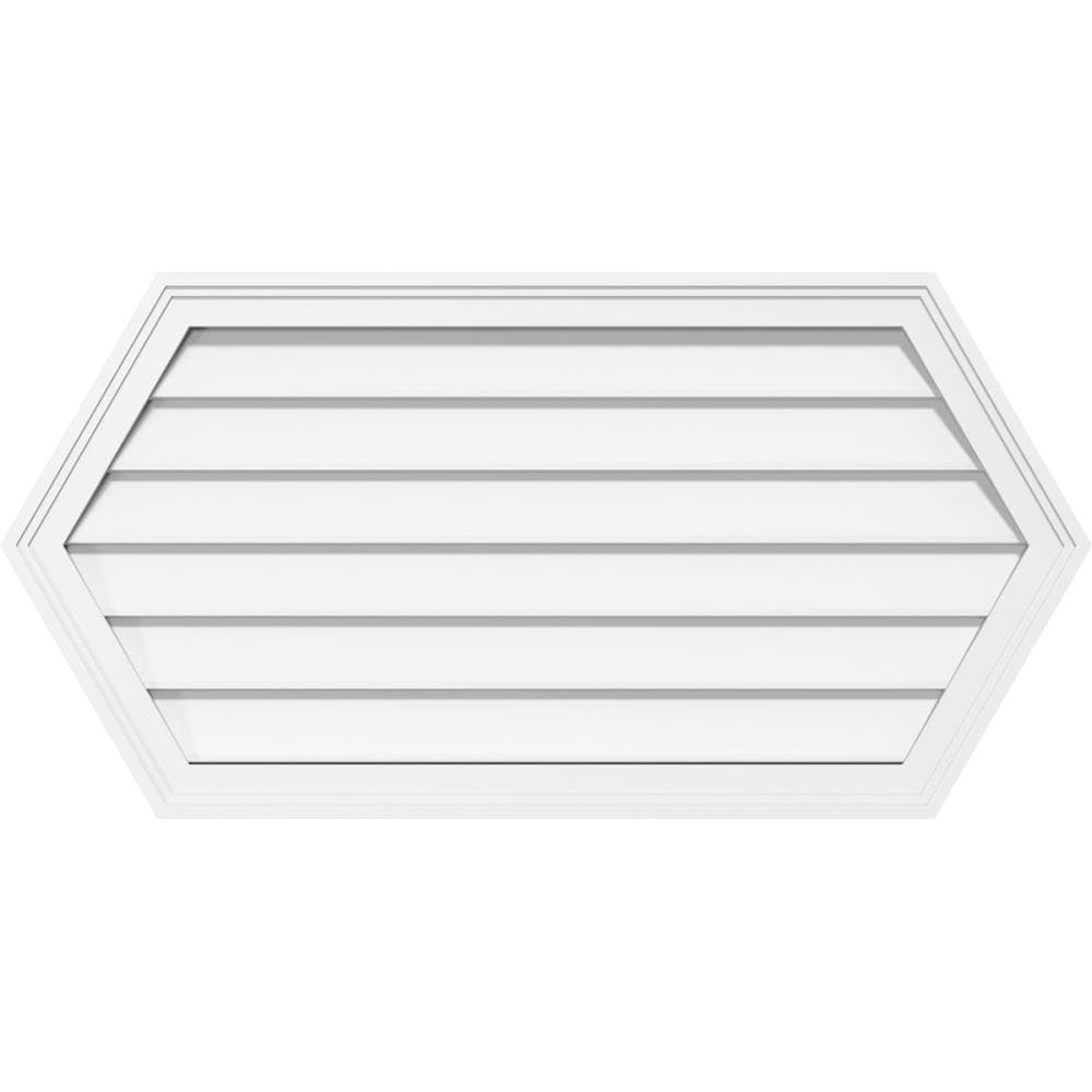Ekena Millwork GVPHP36X1802SN 36-Inches x 18-Inches Off-white Peaked PVC Gable Louver Vent