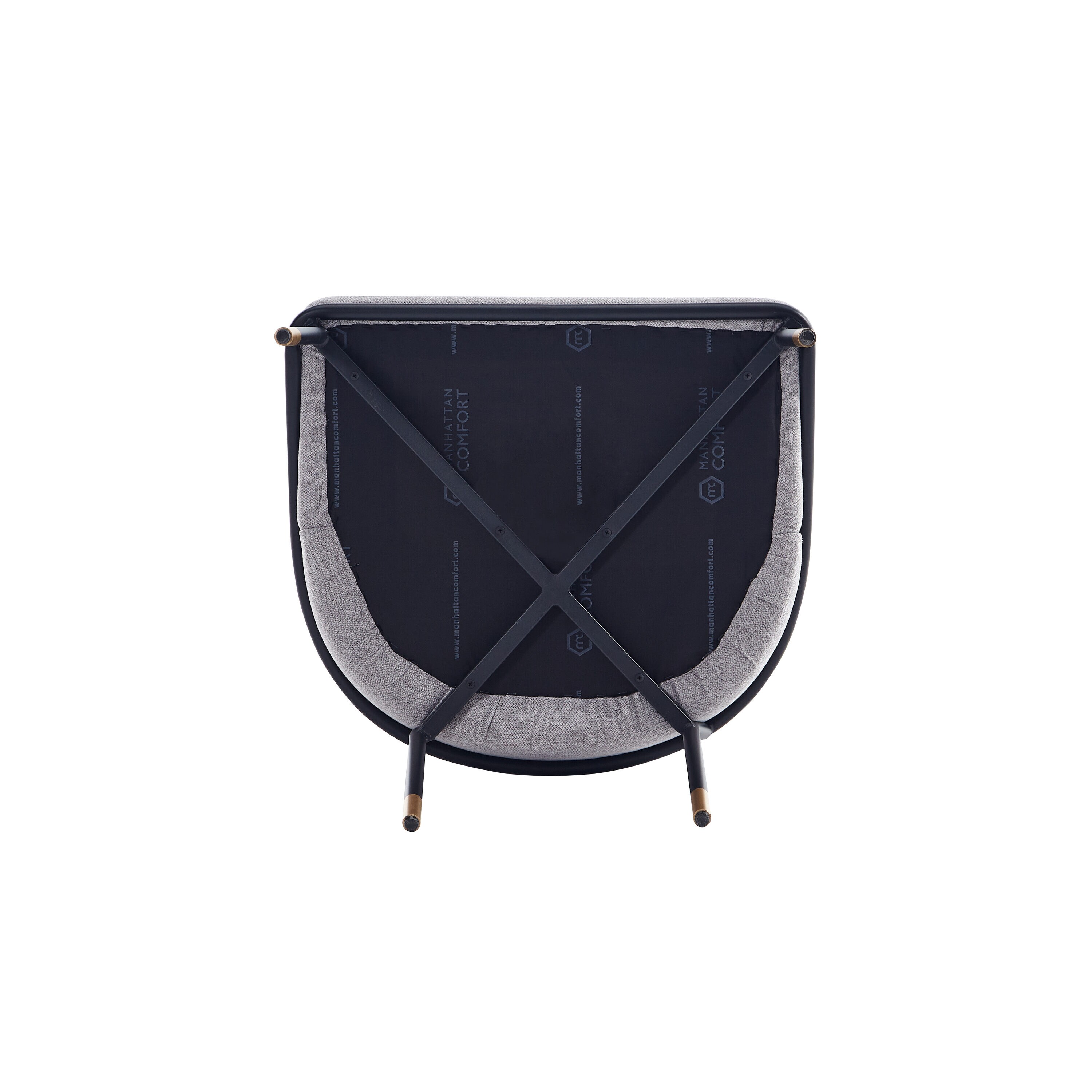High Gray Upholstered Metal Side Chair