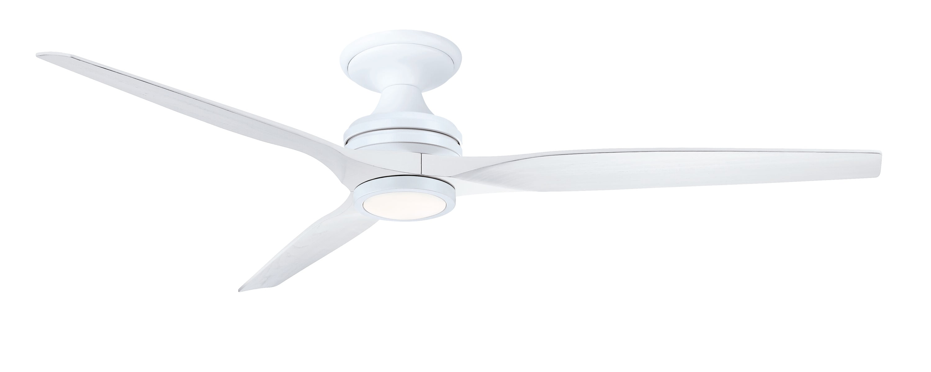 Fanimation FPD6721BMW-64WW-LK-F Spitfire 64-in Color-Changing Integrated LED Outdoor Flush Mount Smart Matte White with White Washed Blades Propeller Ceiling Fan With Light - Remote Included ( 3 -Blade )