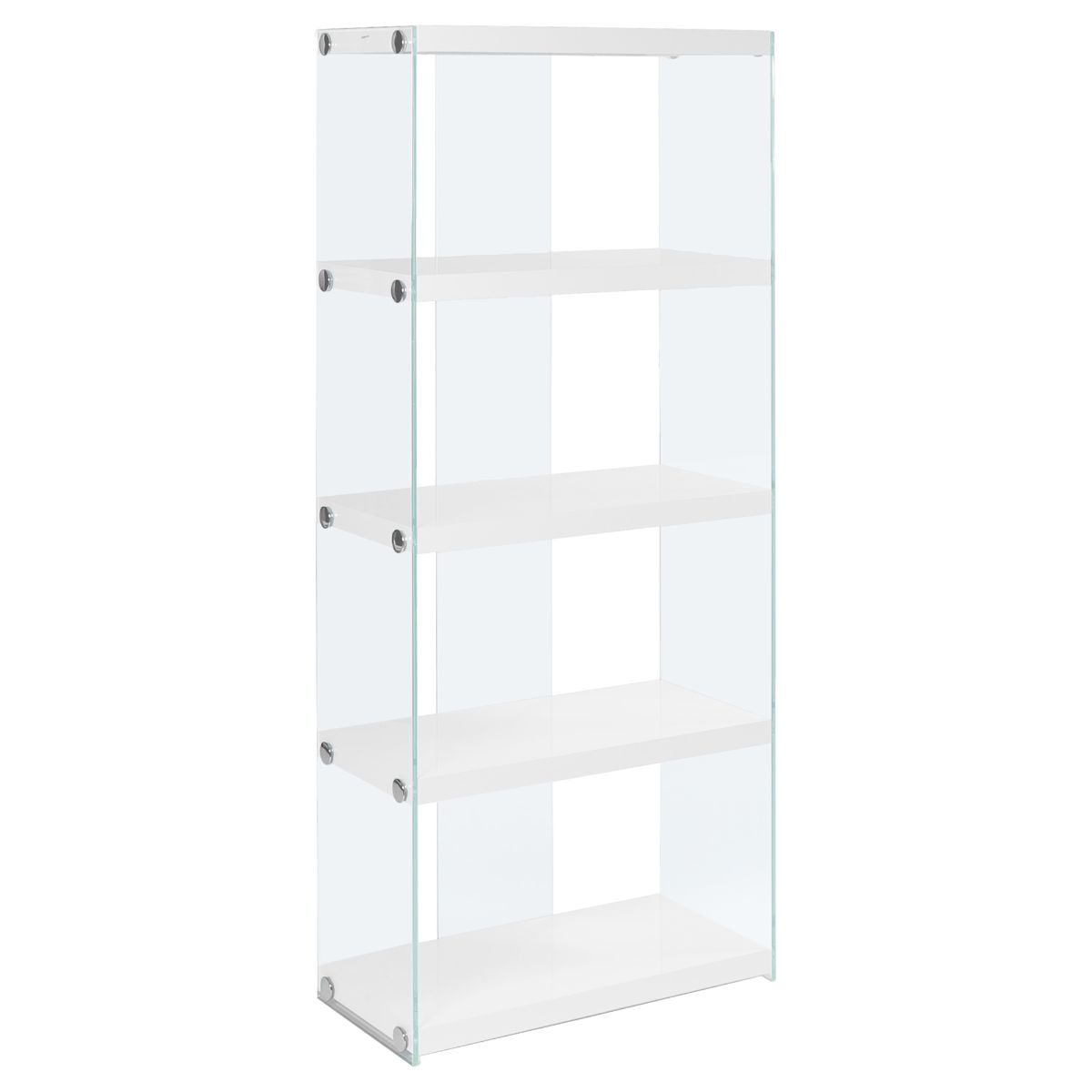 HomeRoots 333149 Jasmine White Recycled Paperboard 4-Shelf Modular Bookcase (15.5-in W x 58.75-in H x 24-in D)