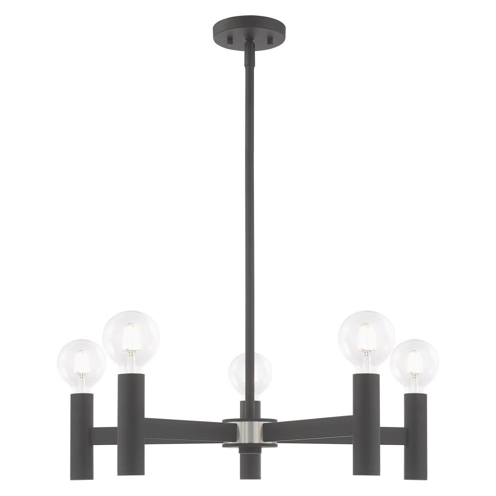 Copenhagen 5-Light Scandinavian Gray Steel Chandelier