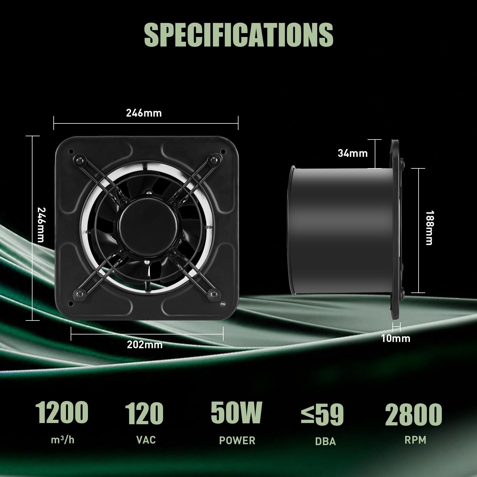 ITOPFOX LIT0508E22 Wall-Mounted-Fans - View #3