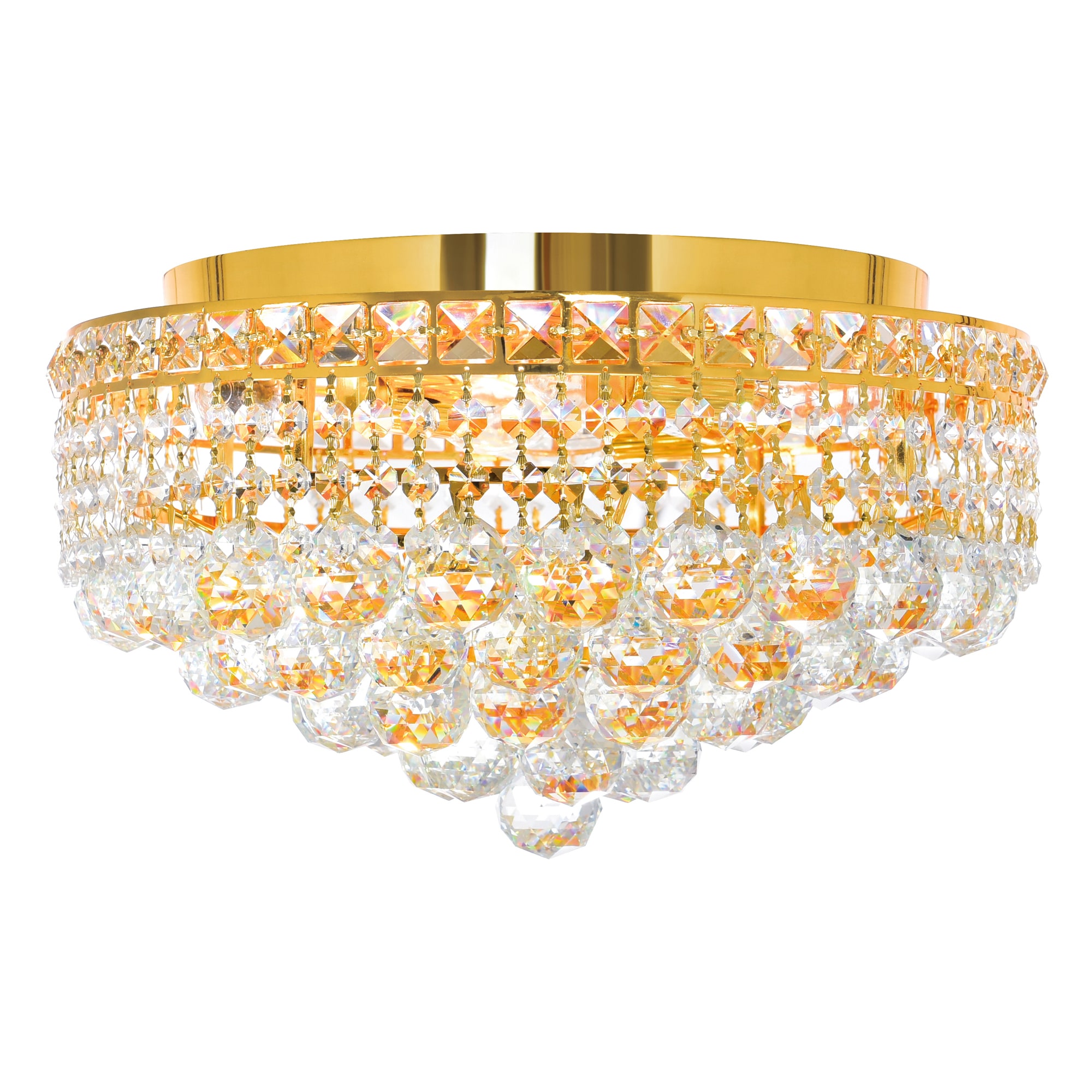 CWI Lighting 8002C16G Luminous 5-Light 16-in Gold Flush Mount Light