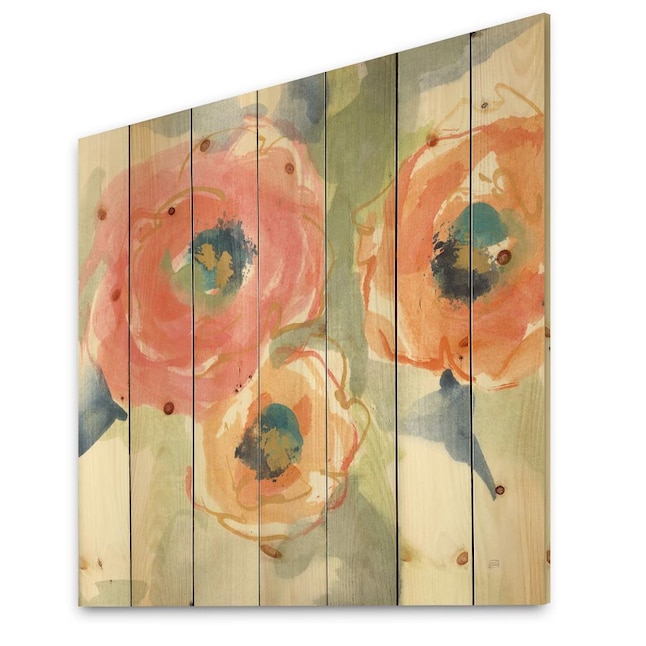 Designart 46-in H x 46-in W Floral Wood Print in the Wall Art ...
