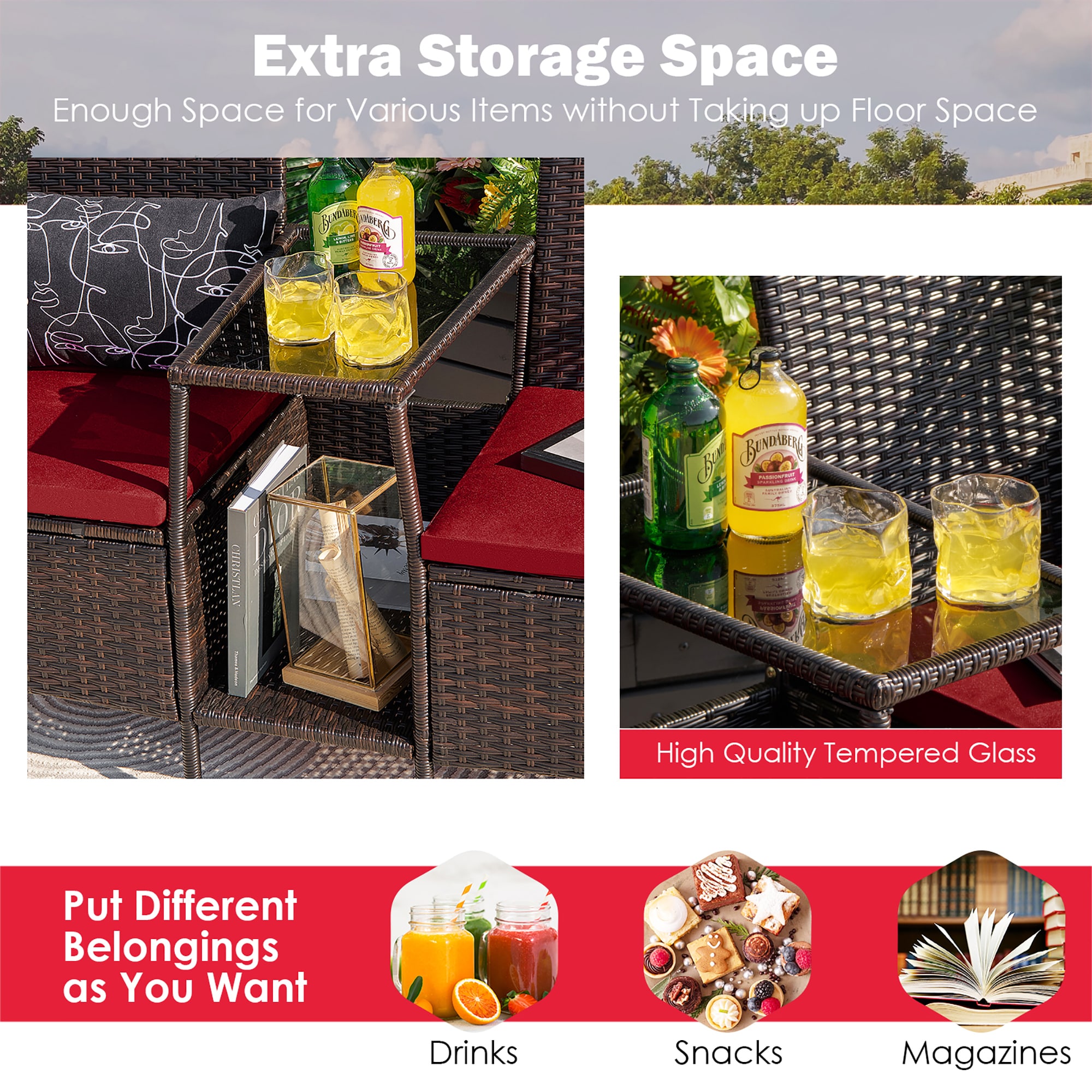 Costway HW68786RE Patio-Conversation-Sets - View #3