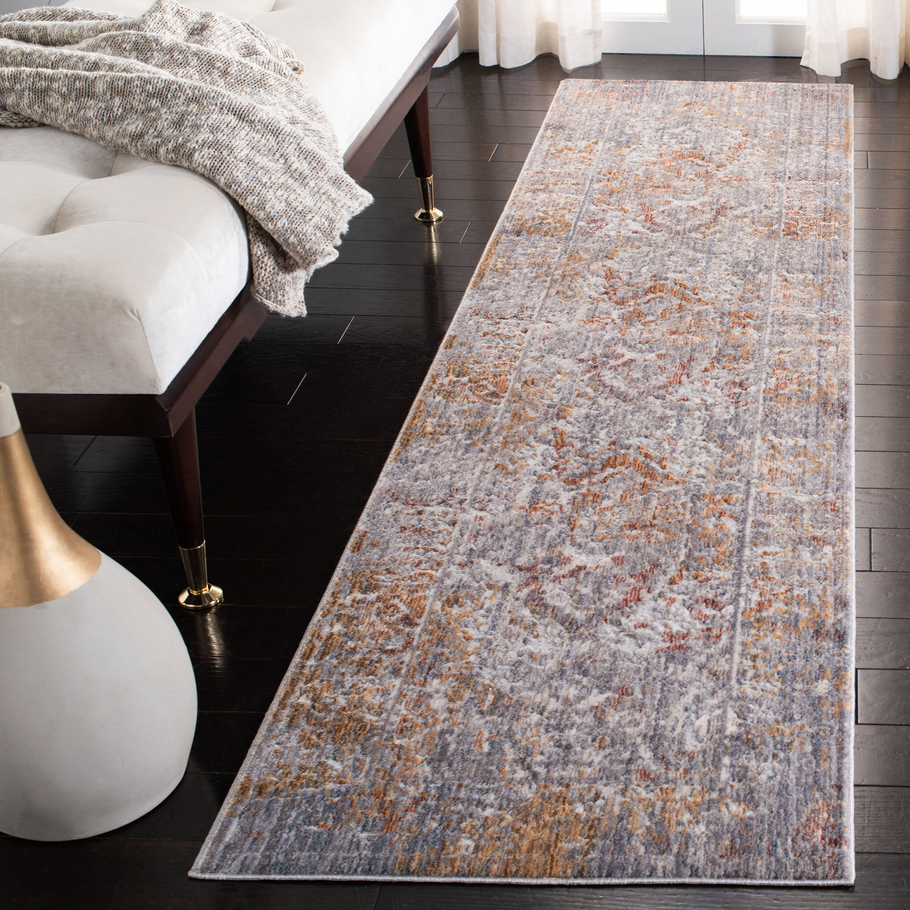 Winston 349F Grey Silver 2 x 10 Rectangular Runner rug