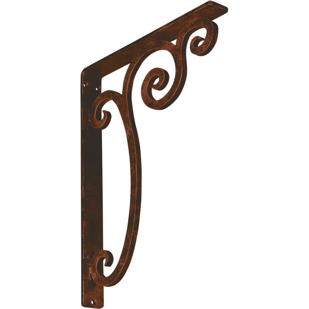 Ekena Millwork BKTM01X12X15SAVACO Avery 12-in x 1.5-in x 15-in Antique copper Wrought iron Countertop support bracket