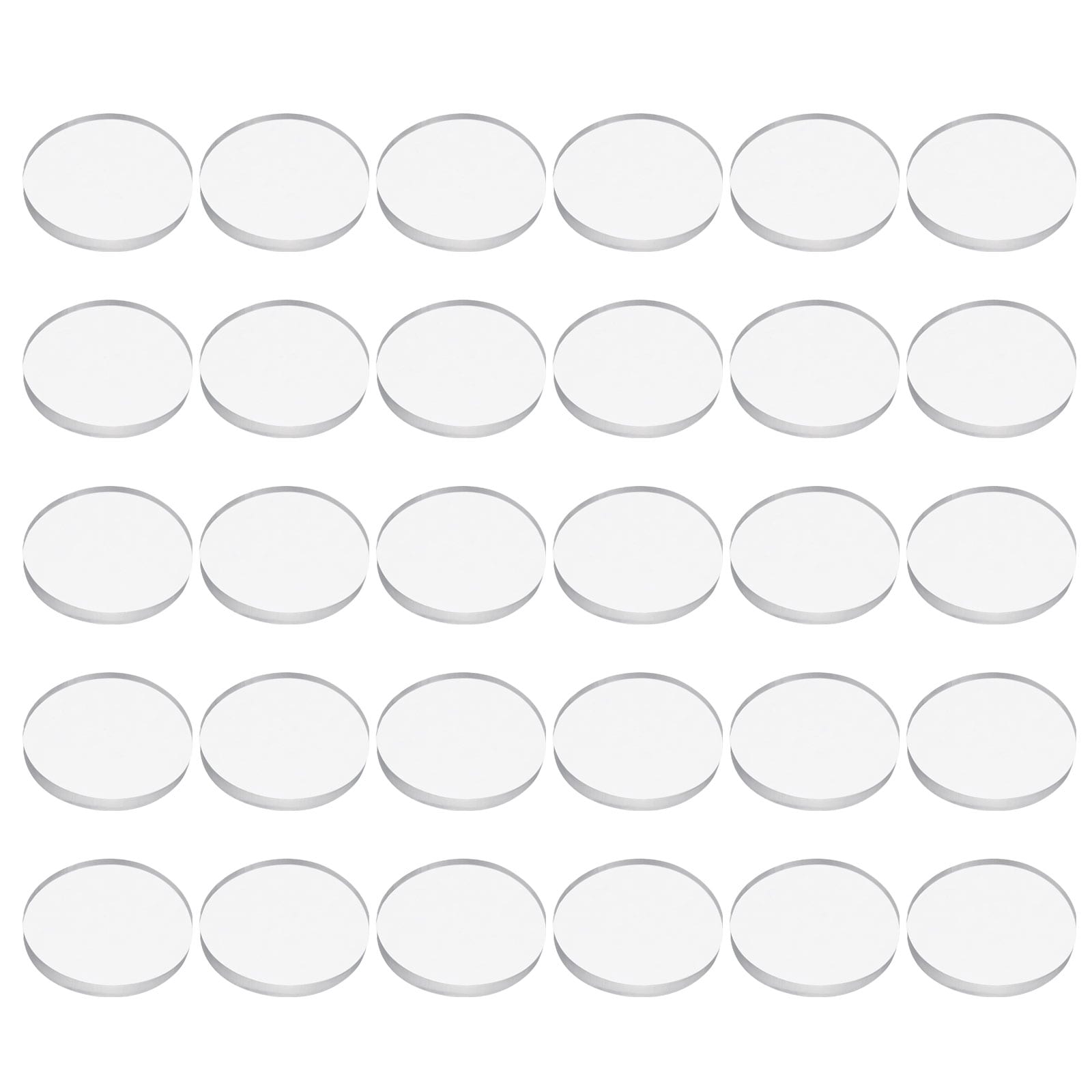 Unique Bargains 30pcs Glass Table Top Bumper 25mm Clear Non-Adhesive Anti Slip Pads Table Spacers Round Silicone Bumpers for Patio Glass Tables Cutting Board