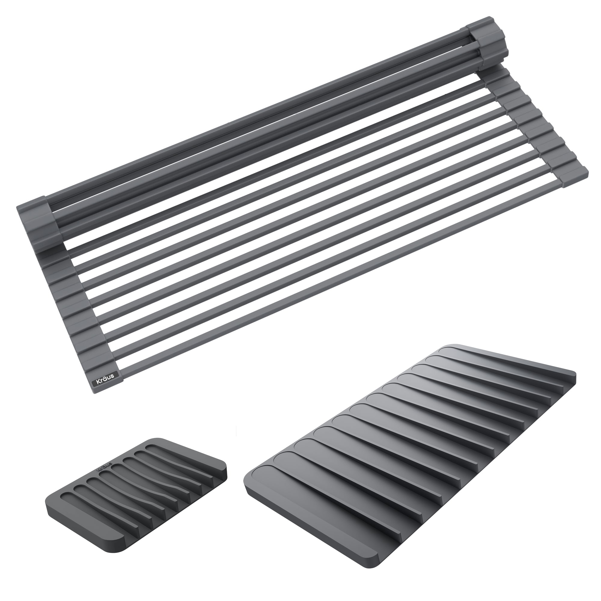 Kraus KDM-KRM-10DG 3 -Pack 12.75-in x 20.5-in Silicone Sink mat