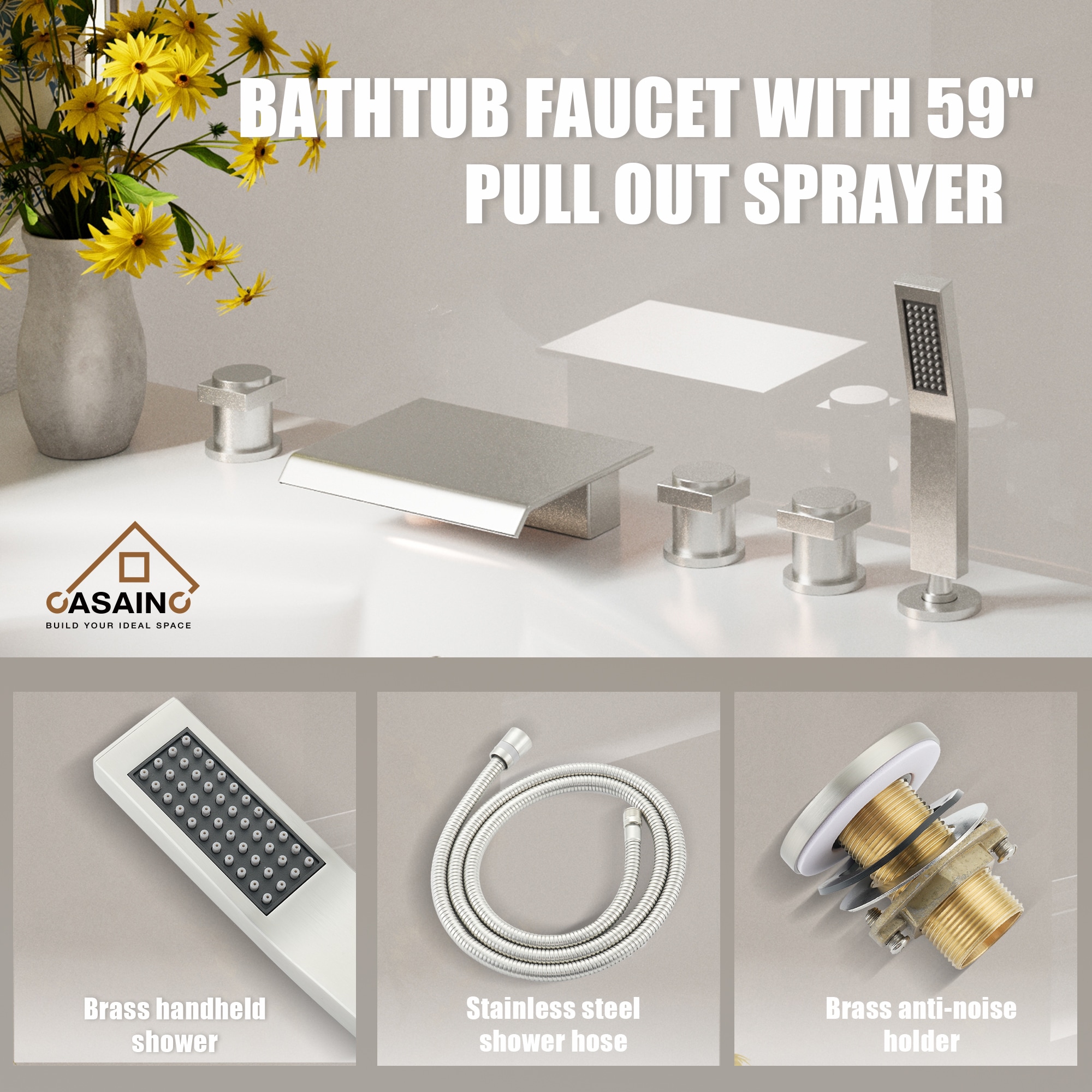 CASAINC KCLT0055-BG Roman-Tub-Faucets - View #7