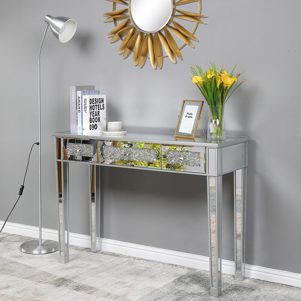 Winado 41.73-in Silver Modern/Contemporary Writing Desk | LO1G52000139