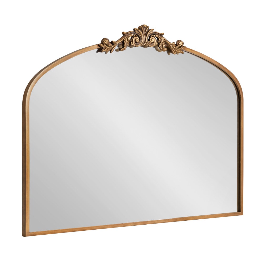 Kate and Laurel 36-in W x 29-in H Arch Antique Gold Framed Wall Mirror