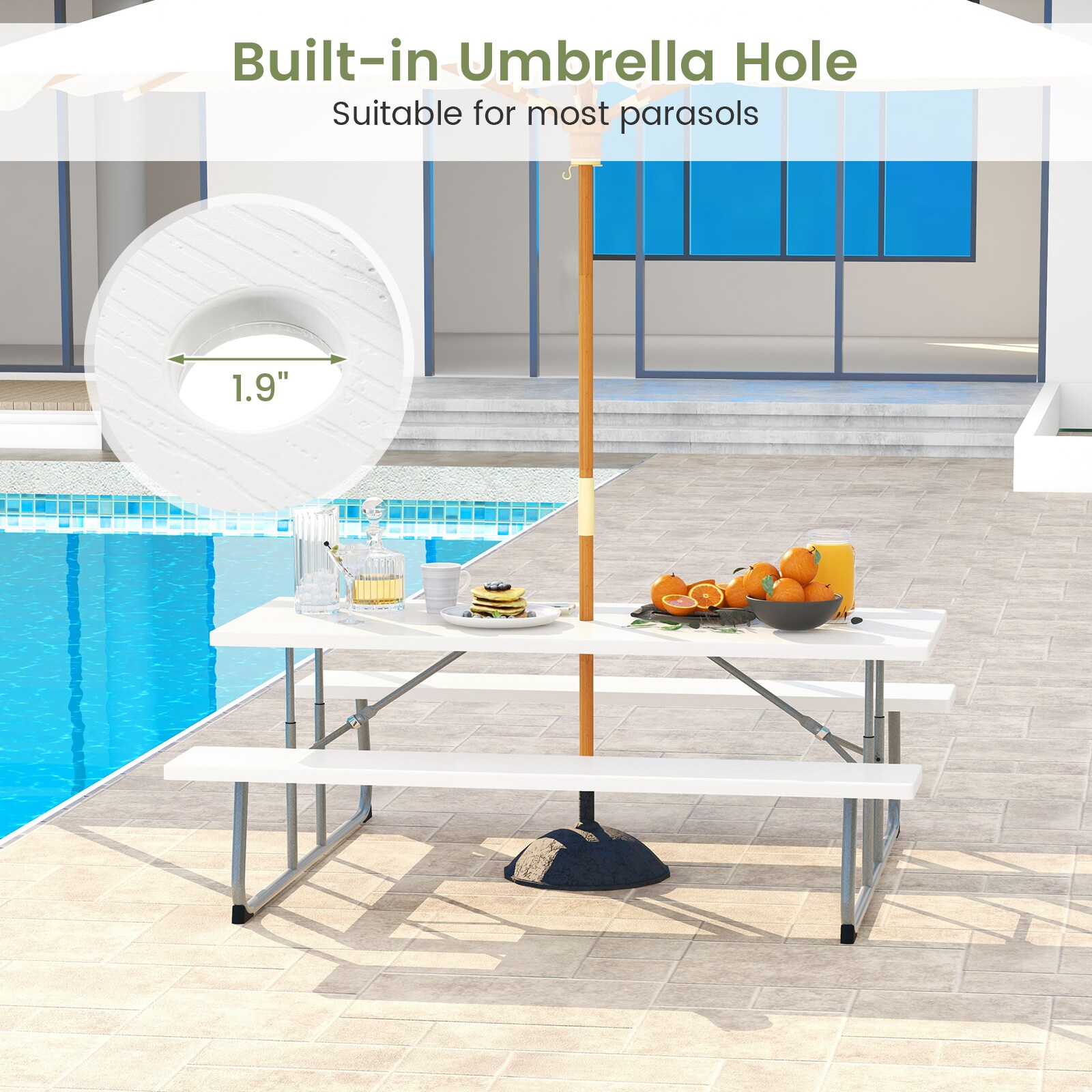 LIVIZA TDZ11267WH-X Picnic-Tables - View #7